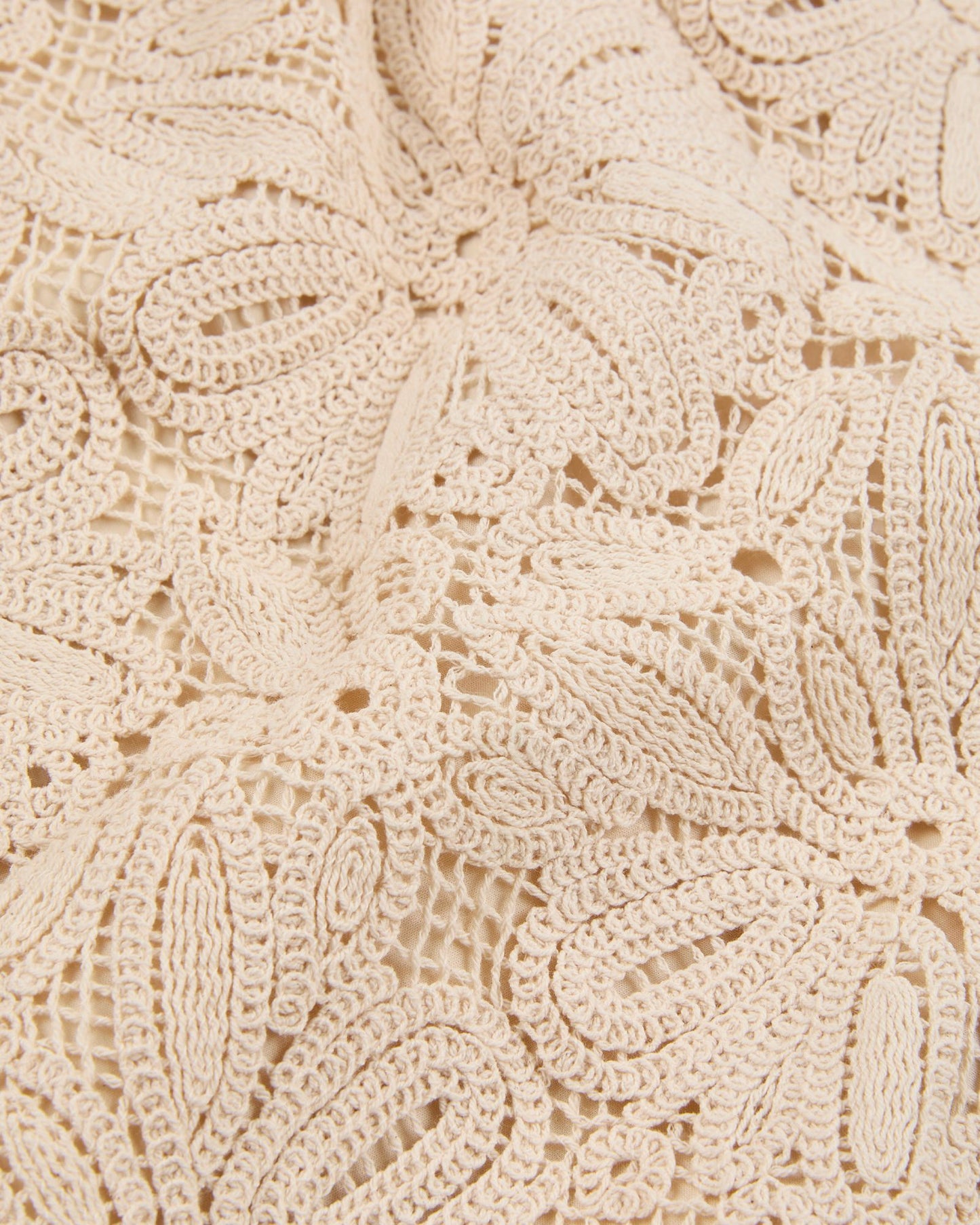 Incotex - Wide fit skirt in macramé lace - champagne