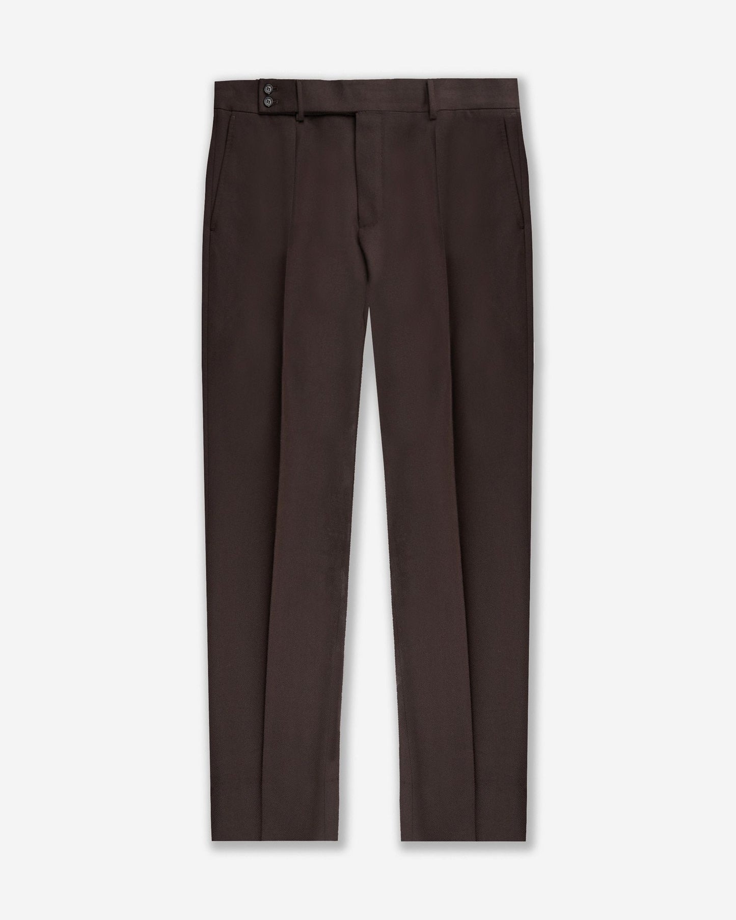 Regular fit wool and cotton drill trousers