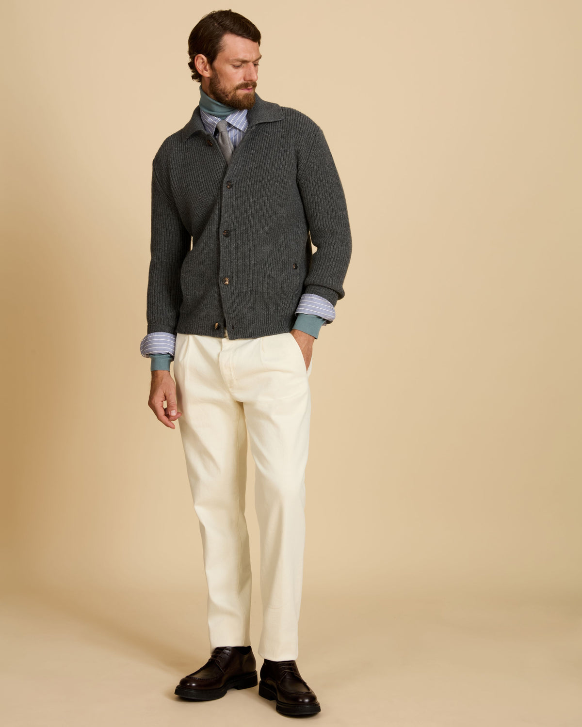 Cardigan slim fit in lana Geelong