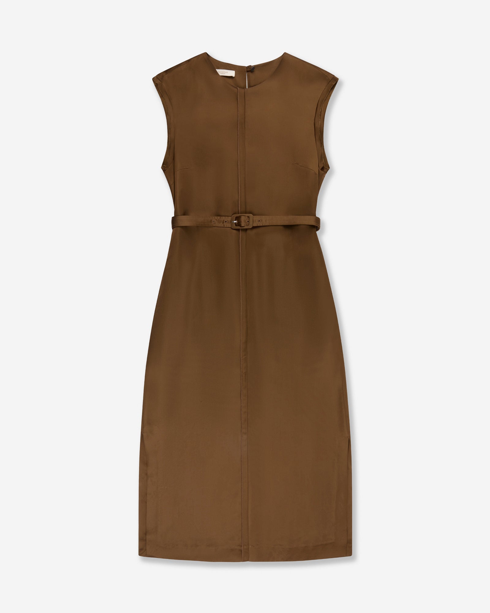 long sleeve brown dress mini Buttondown Tunic : Sepia – Wol Hide main image 1