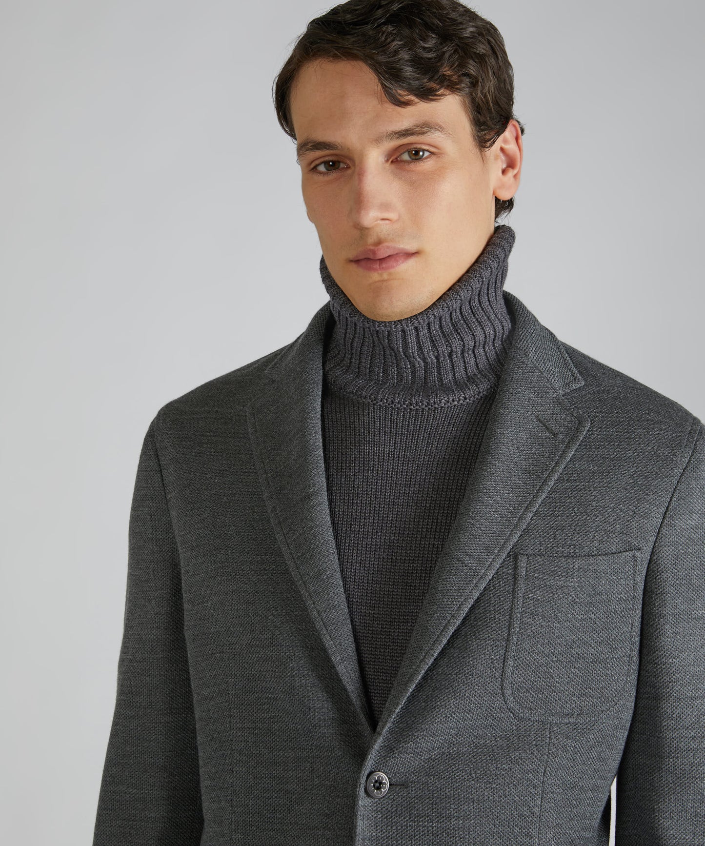 ホップサックジャージー・スリムフィットジャケット