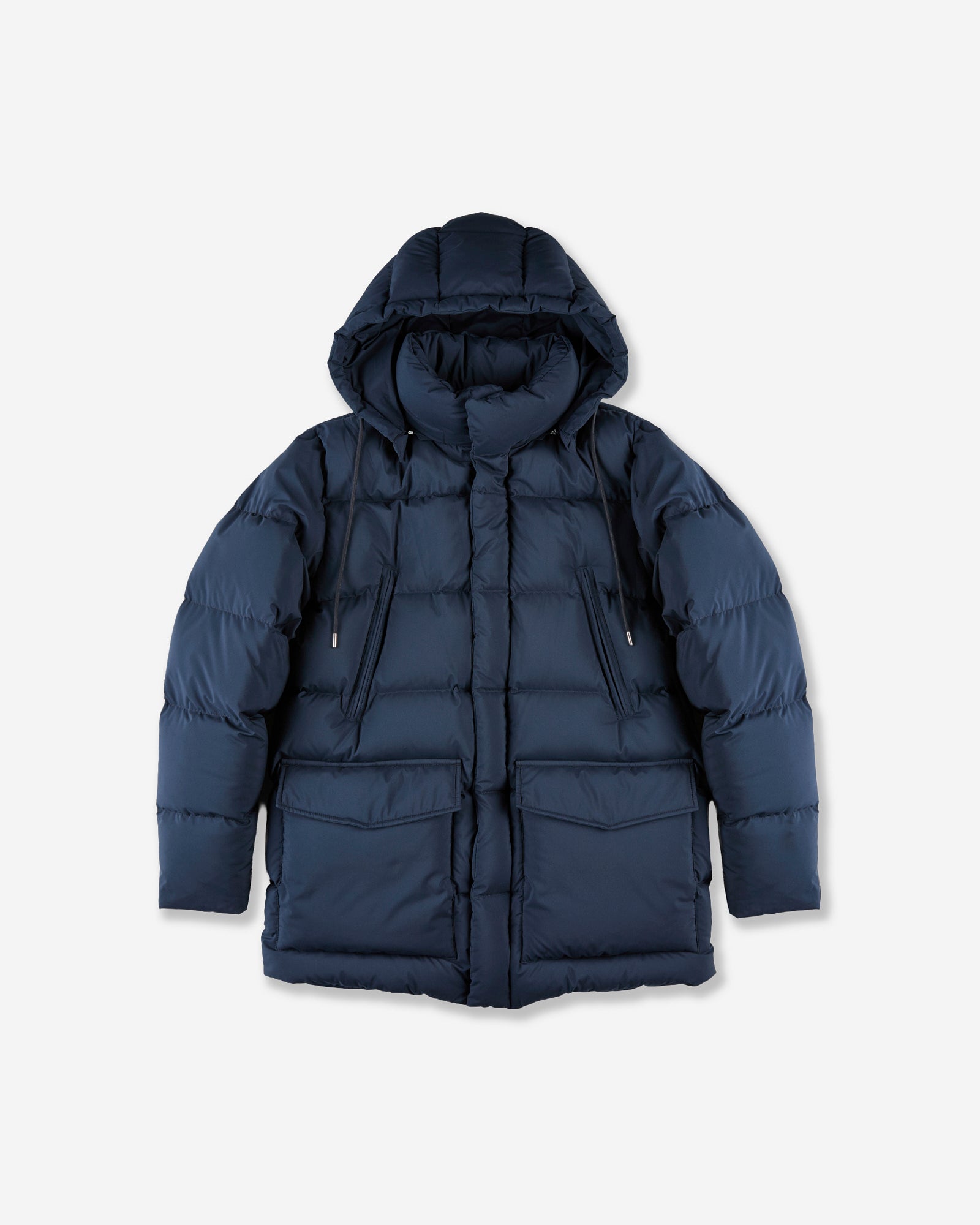 Montedoro - Technical fabric padded long down jacket - dark blue