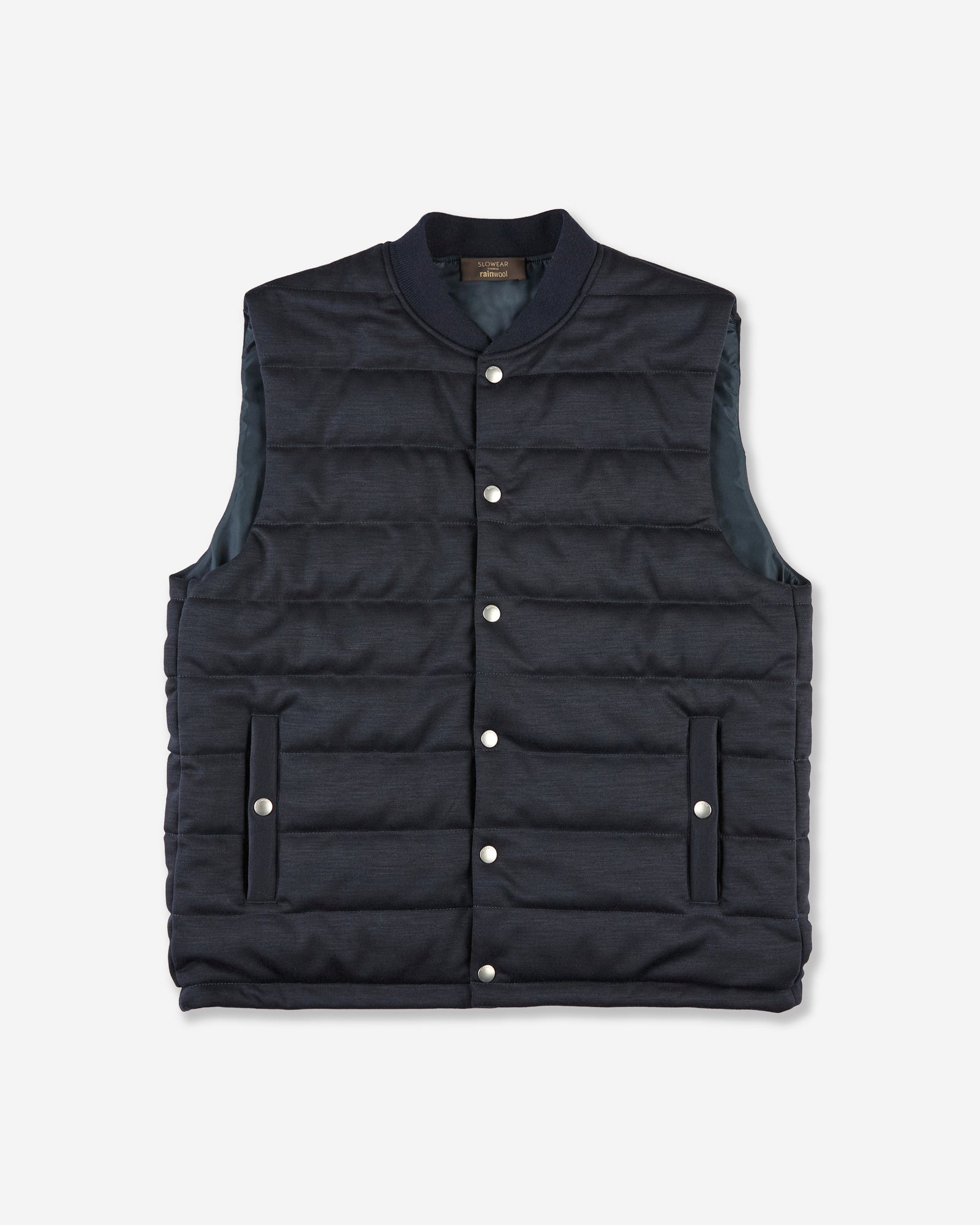 Zanone - Slim fit wool padded gilet - blue – Slowear