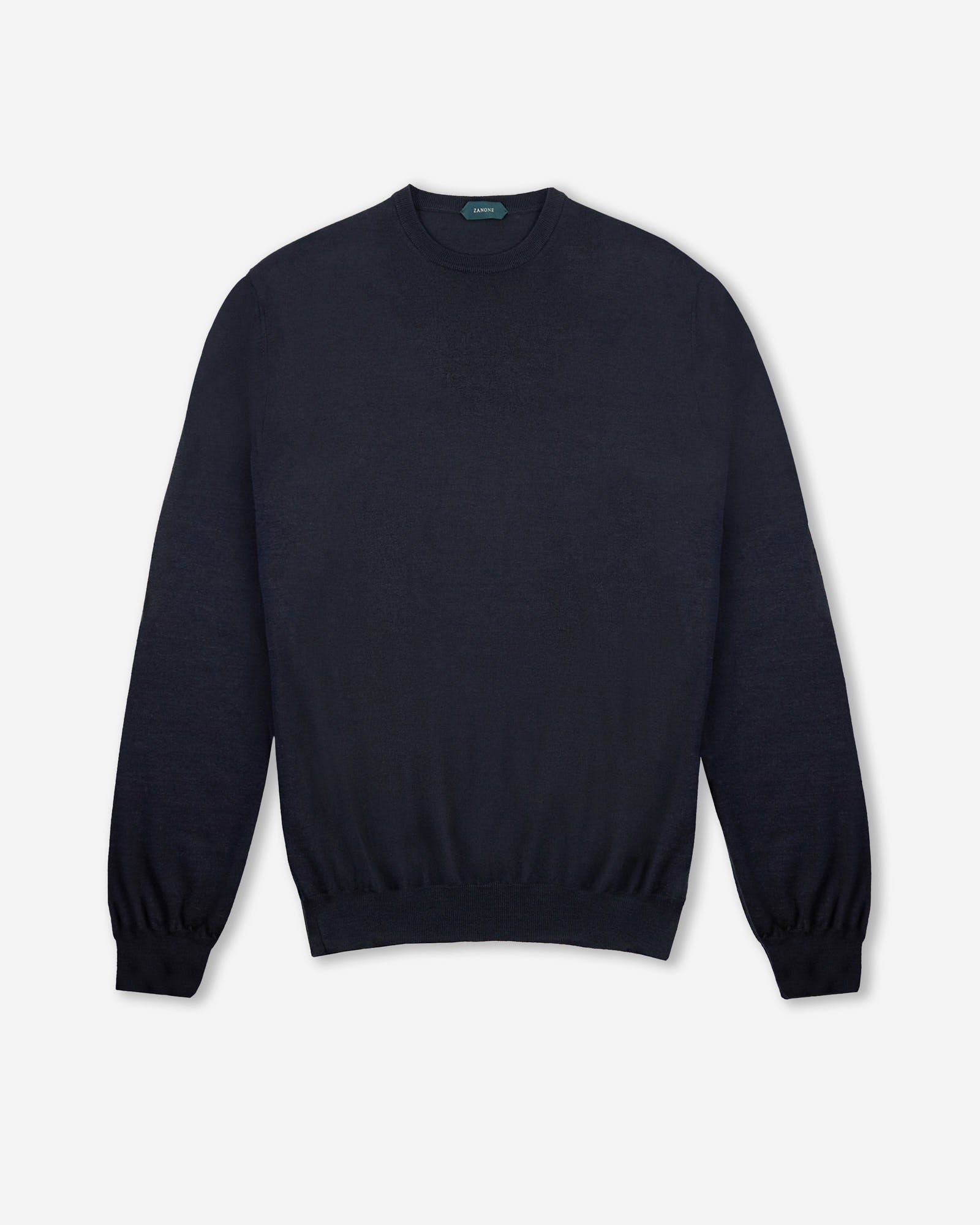 Zanone Slim-fit crew-neck sweater in certified Flexwool blue