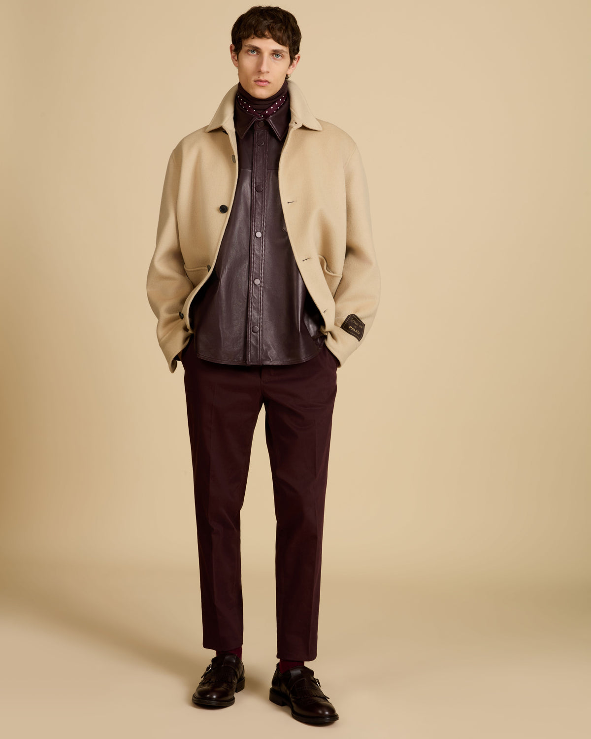 Doublefaced wool overshirt