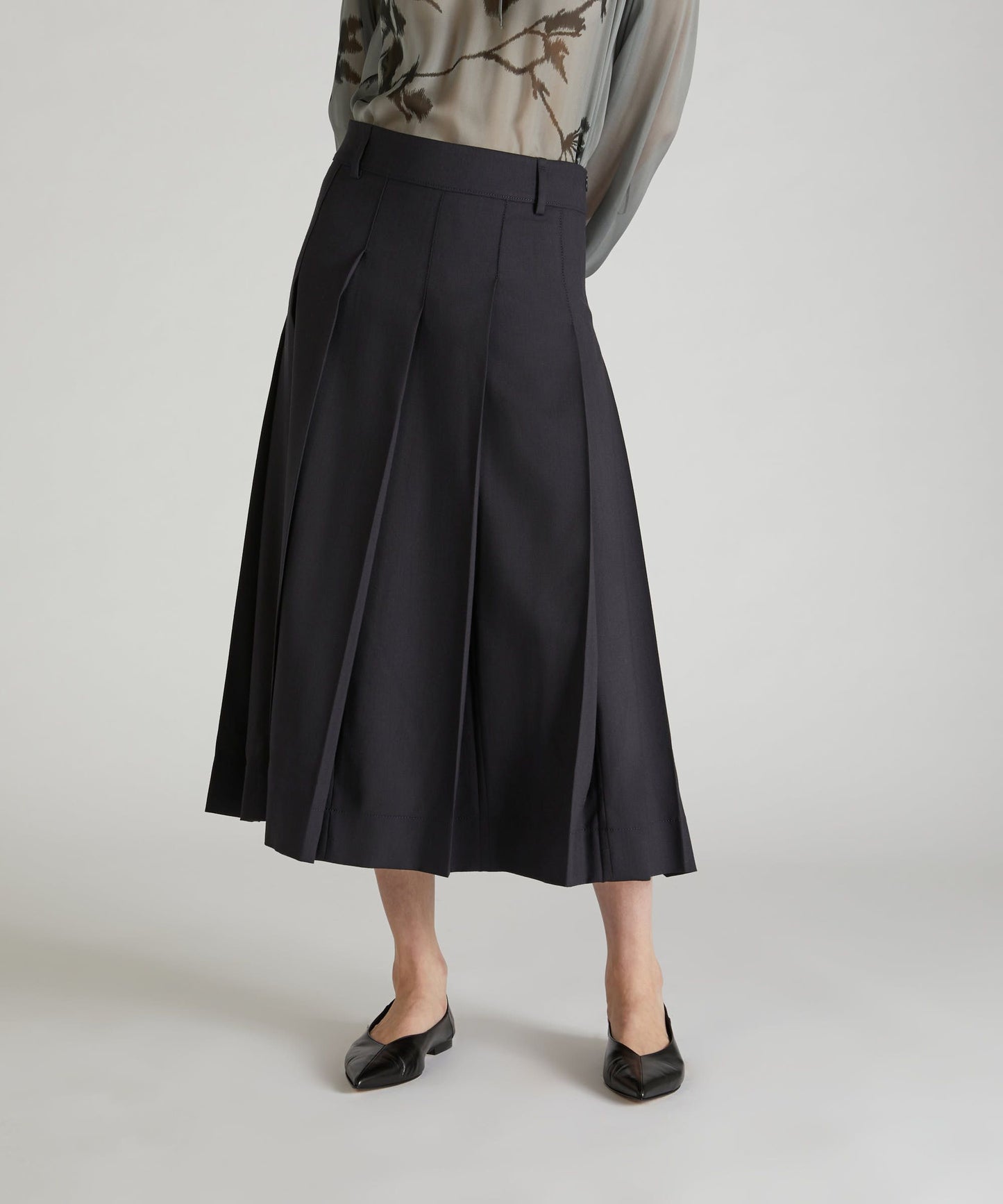 Incotex - Wool twill skirt - dark blue – Slowear