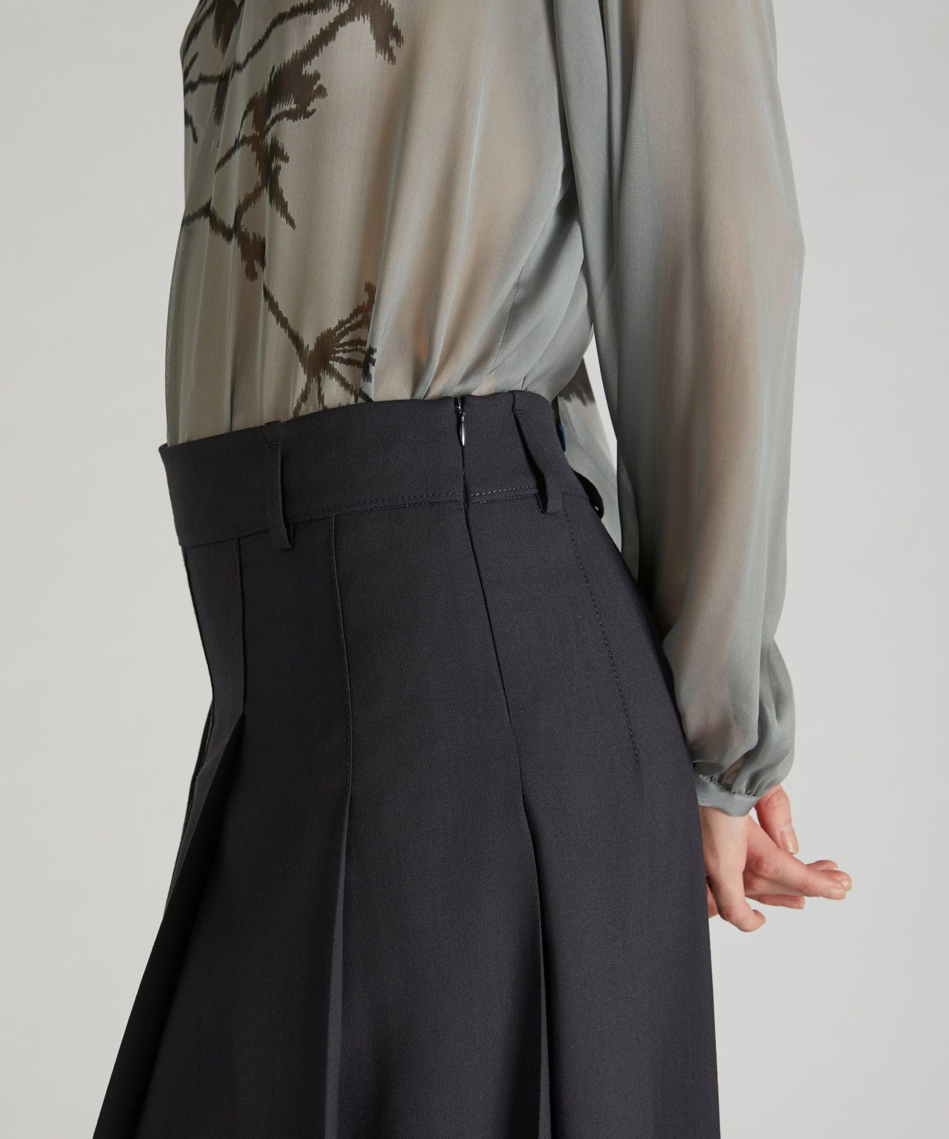 Incotex - Wool twill skirt - dark blue – Slowear