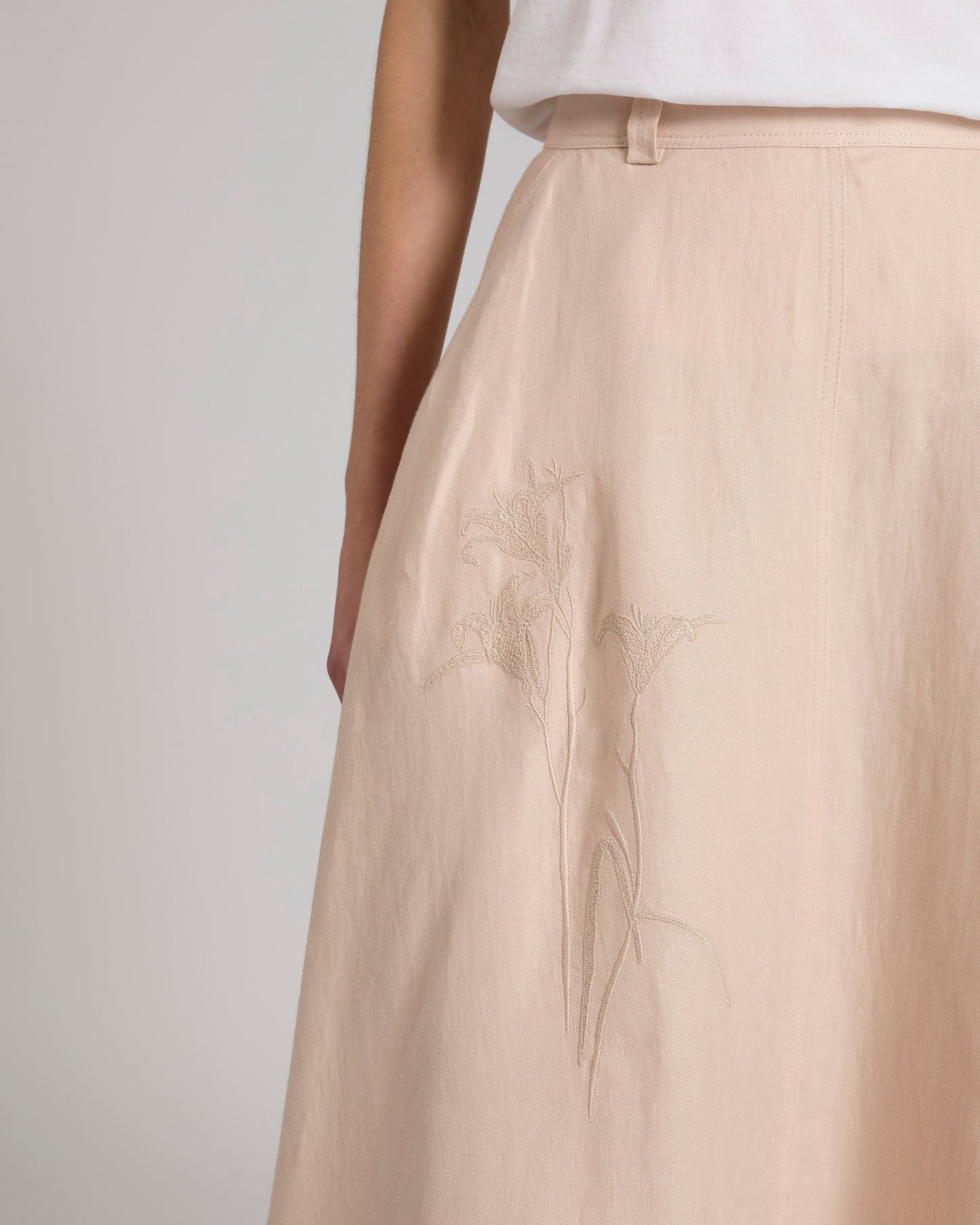 Wide fit skirt in linen