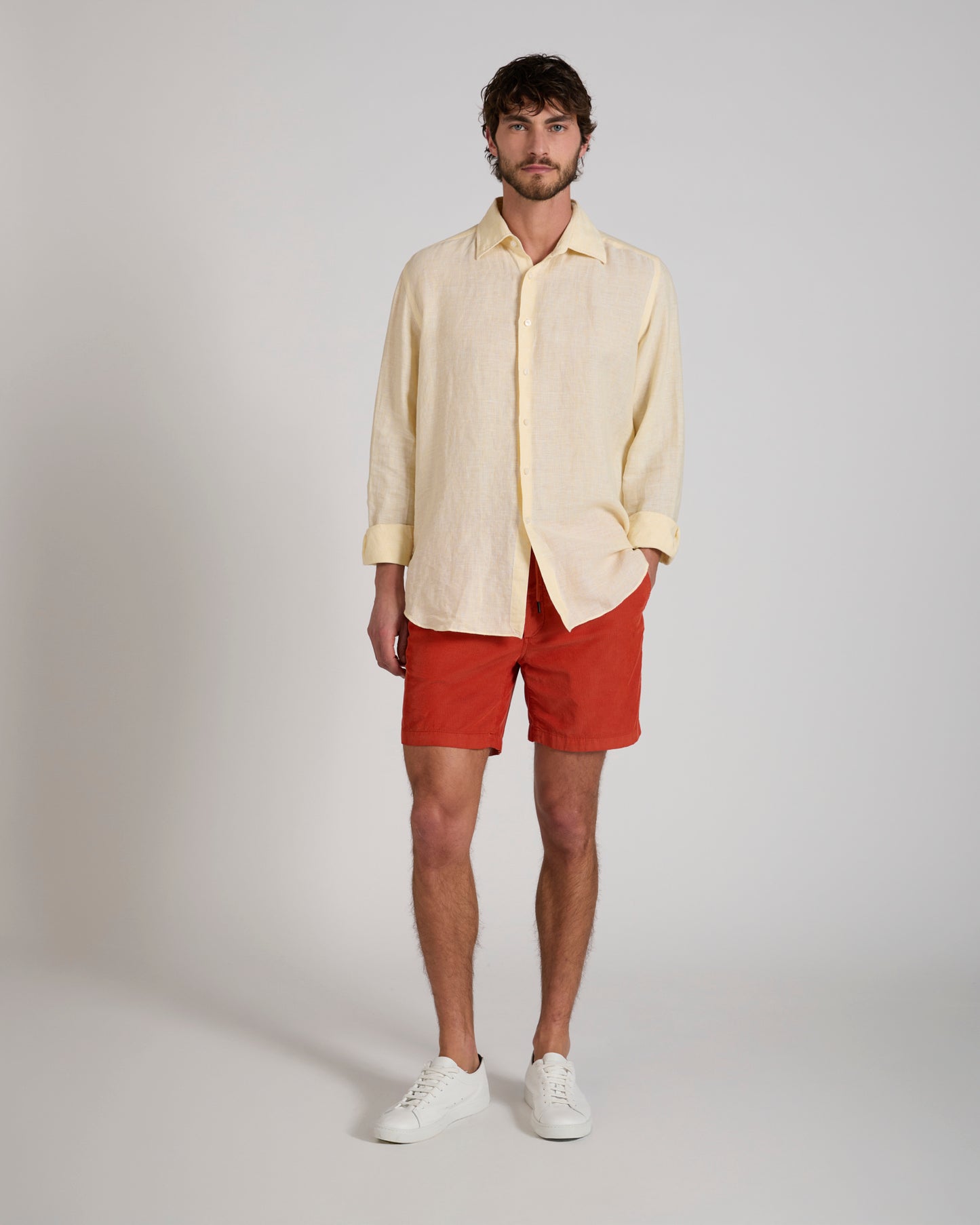 Regular fit corduroy Bermuda shorts