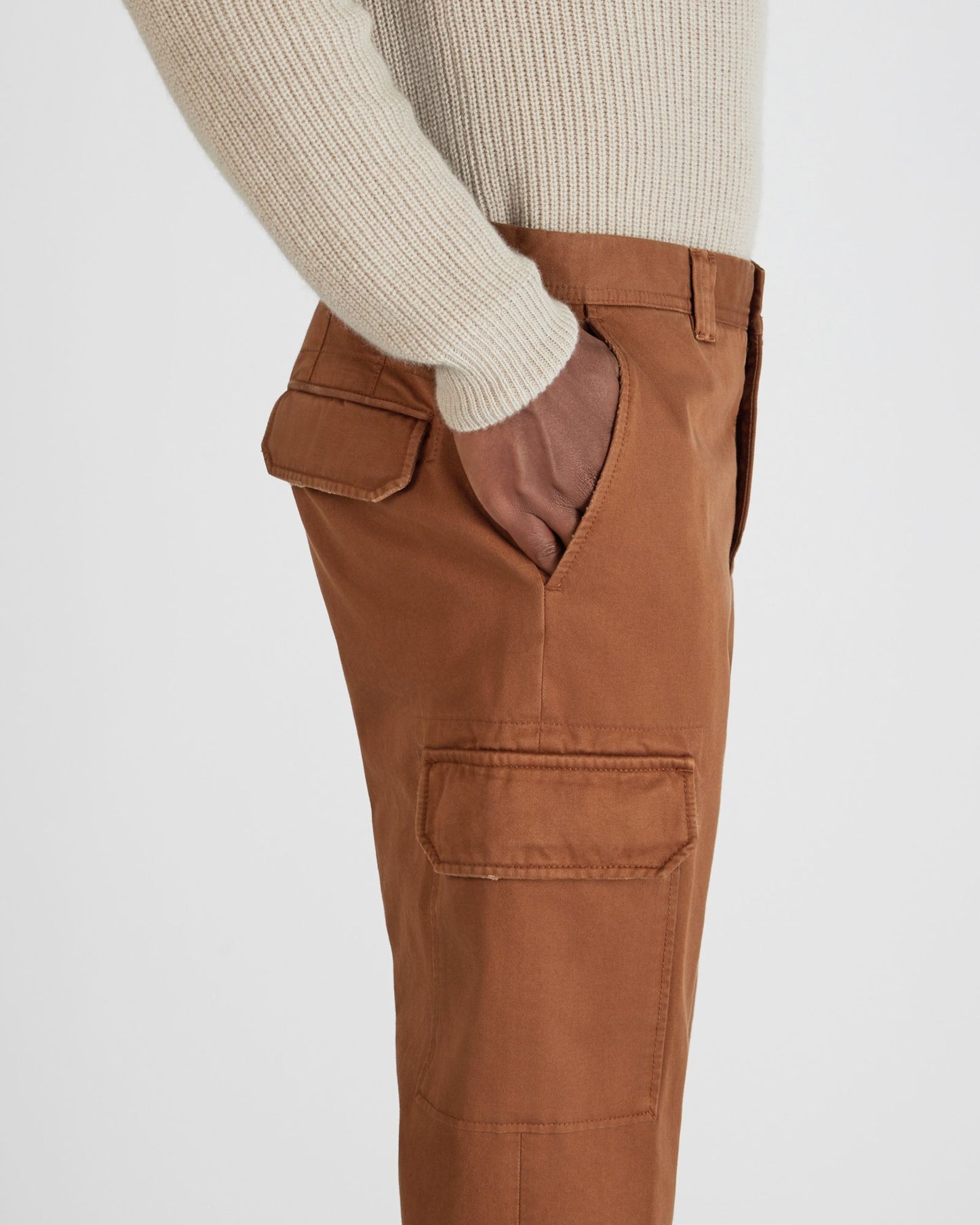 Tapered fit cotton trousers