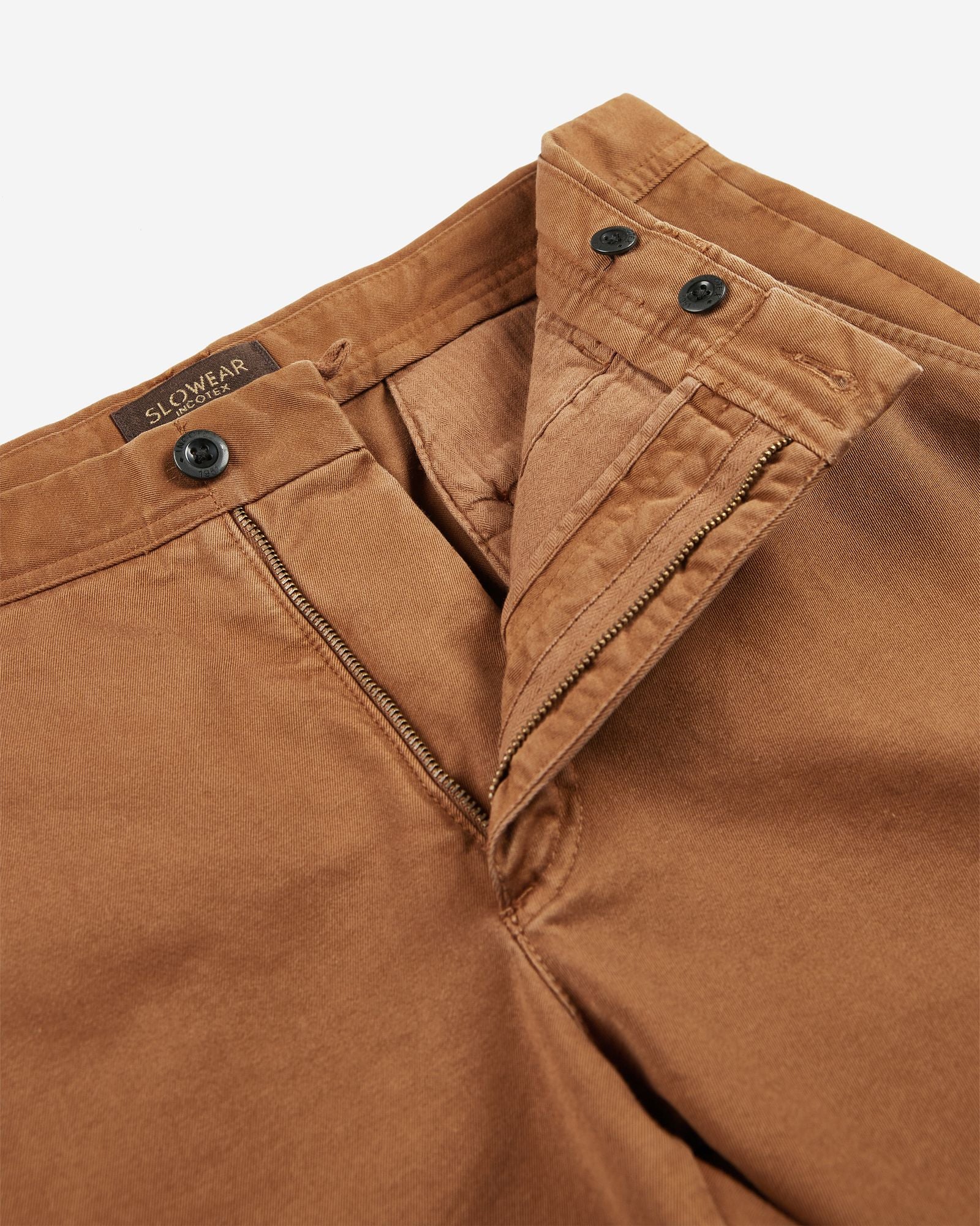 Tapered fit cotton trousers