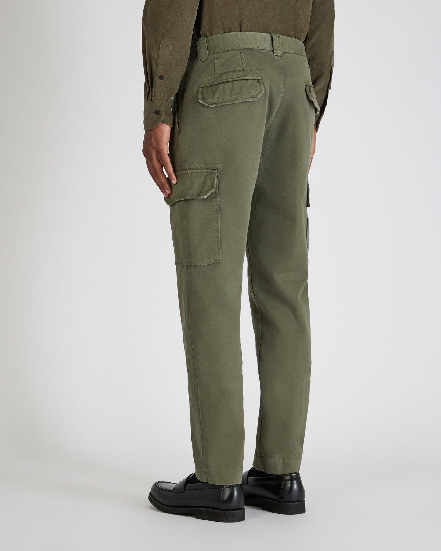 Tapered fit cotton trousers