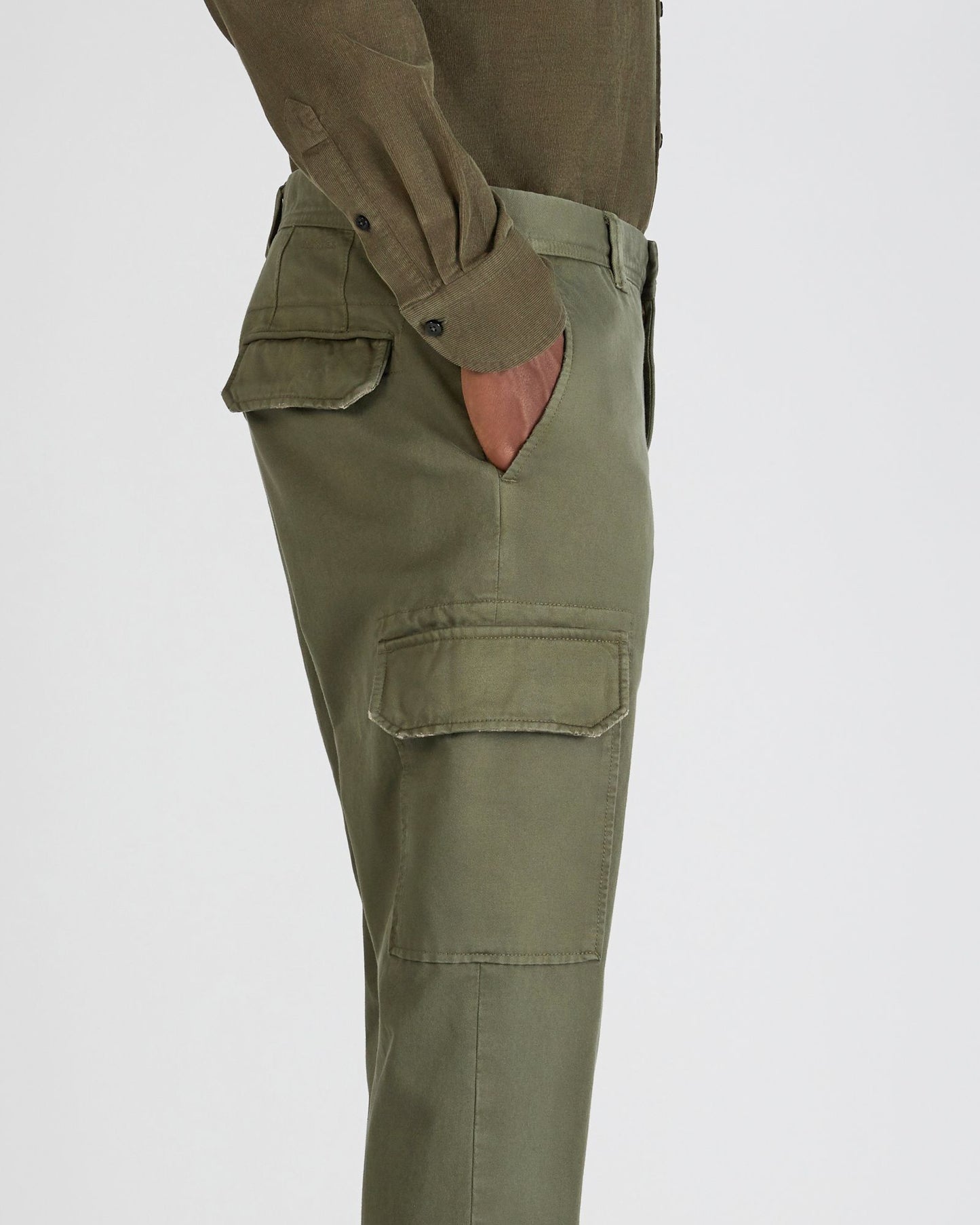 Tapered fit cotton trousers