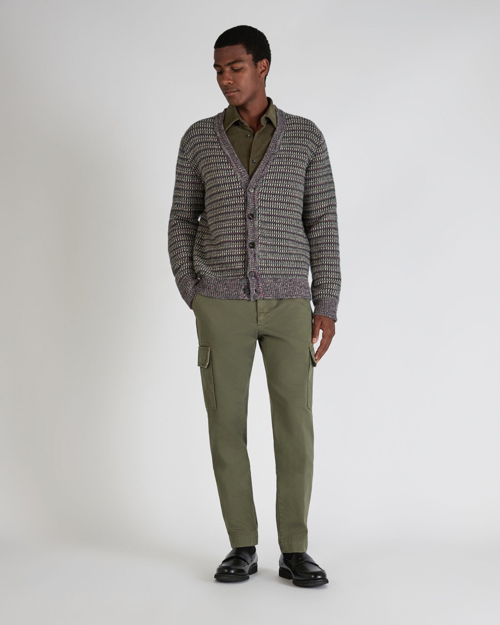 Tapered fit cotton trousers