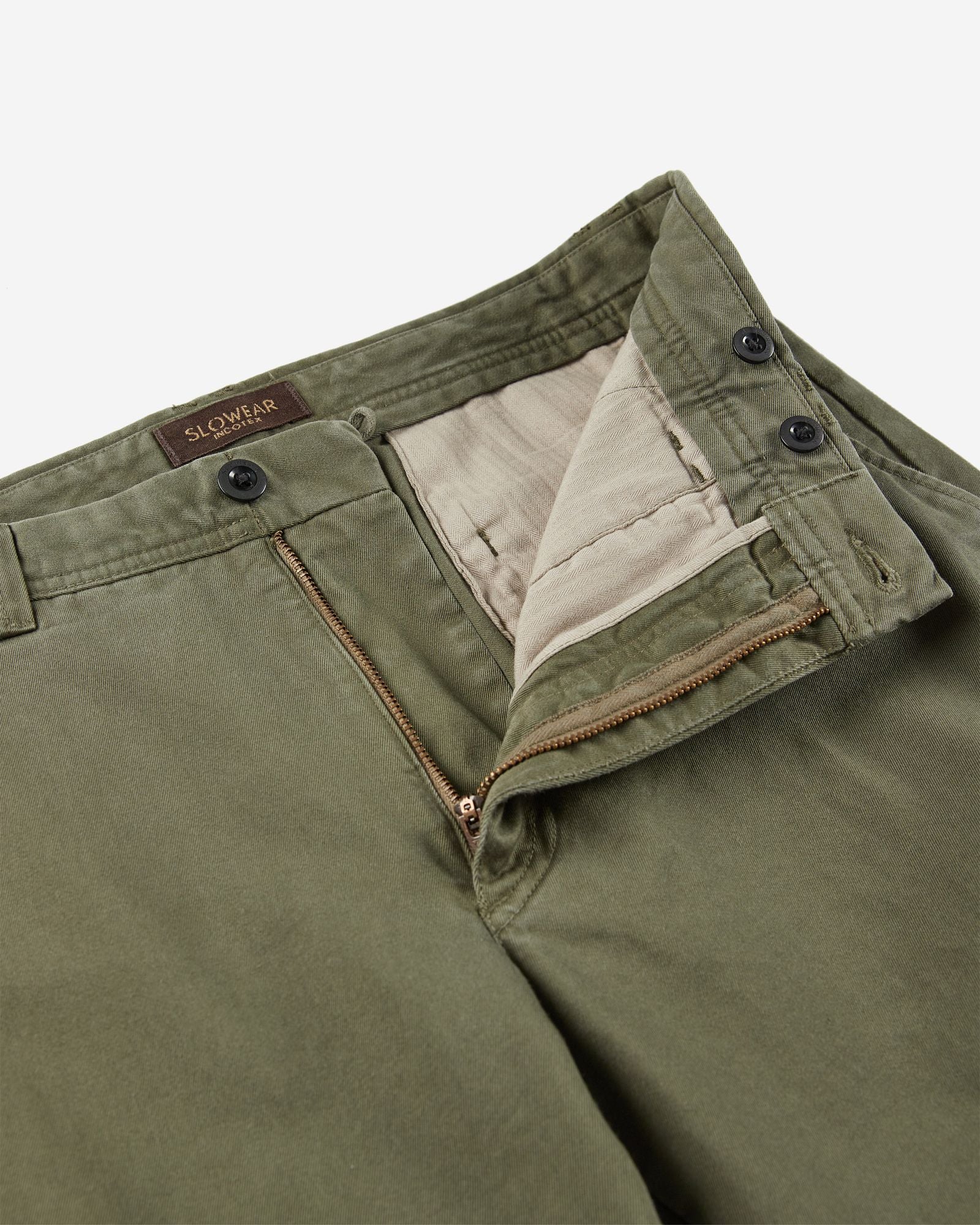 Incotex - Tapered fit cotton trousers - bottle green – Slowear