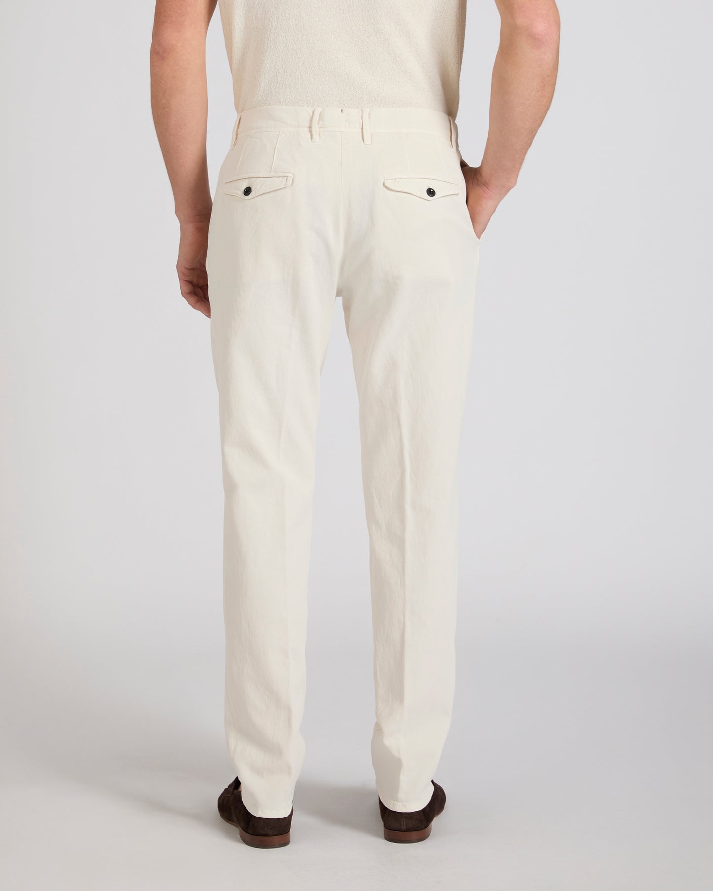 Tapered fit cotton trousers