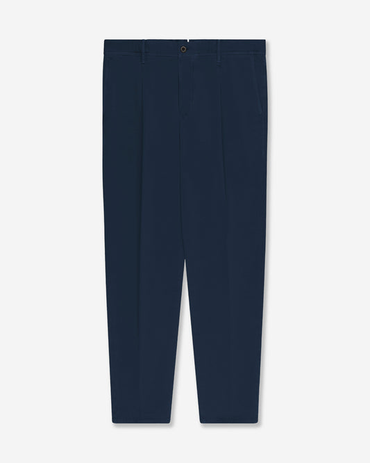 Tapered fit cotton trousers