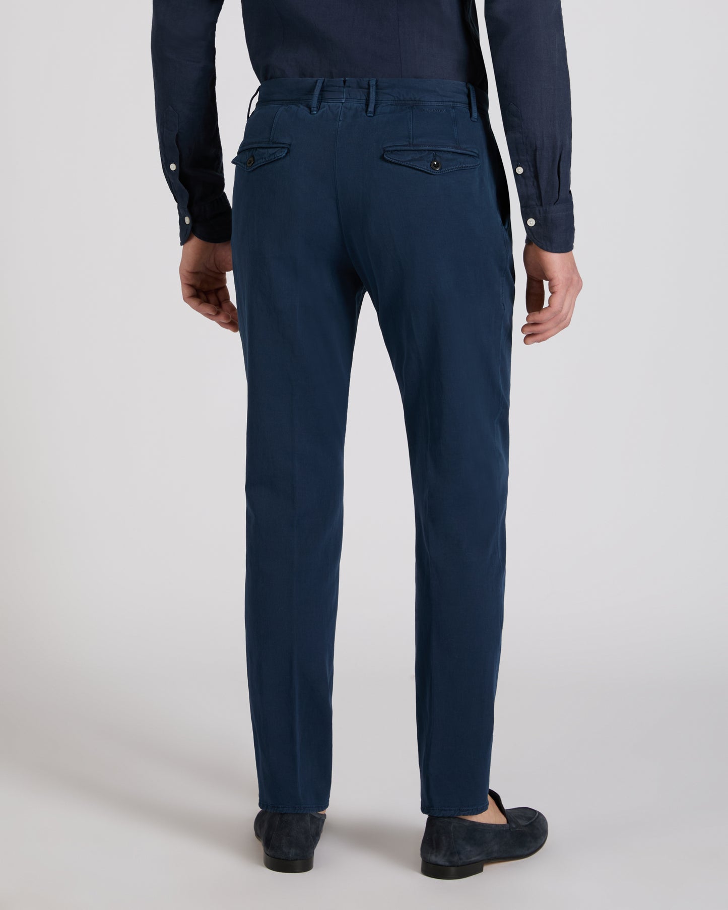 Tapered fit cotton trousers