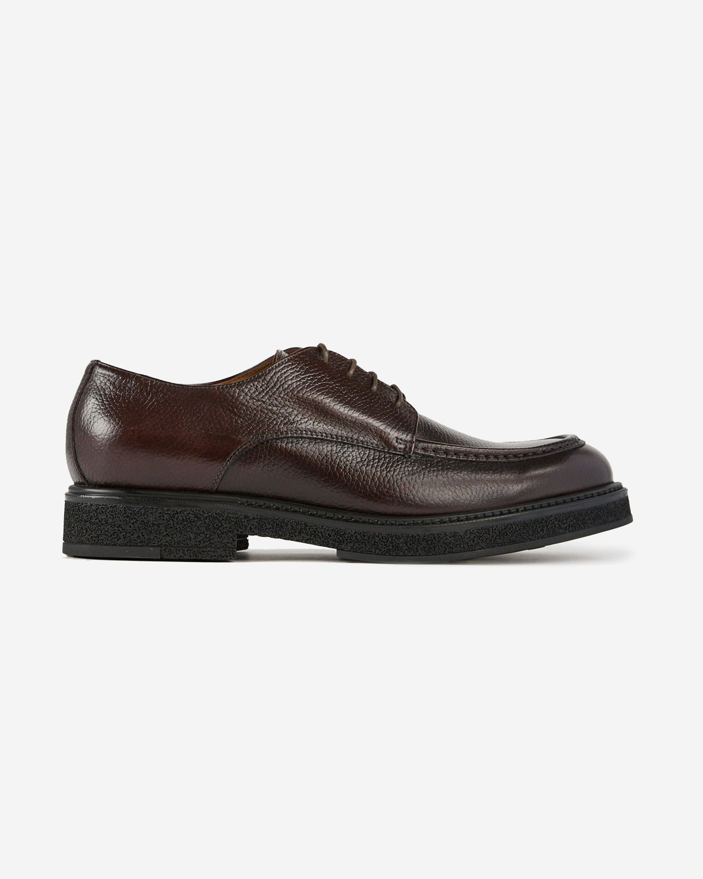 Slowear - Lace-up shoe in hammered leather - dark brown