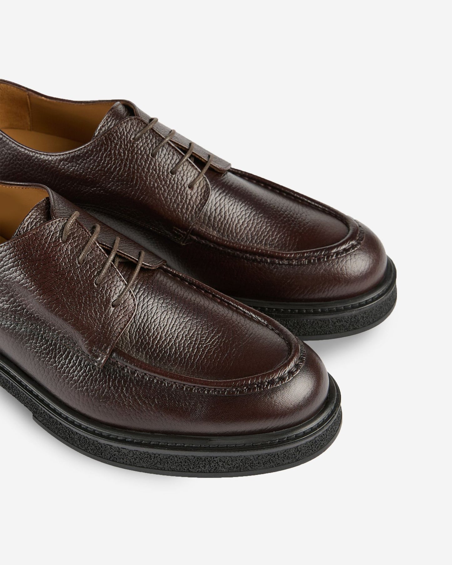 Slowear - Lace-up shoe in hammered leather - dark brown