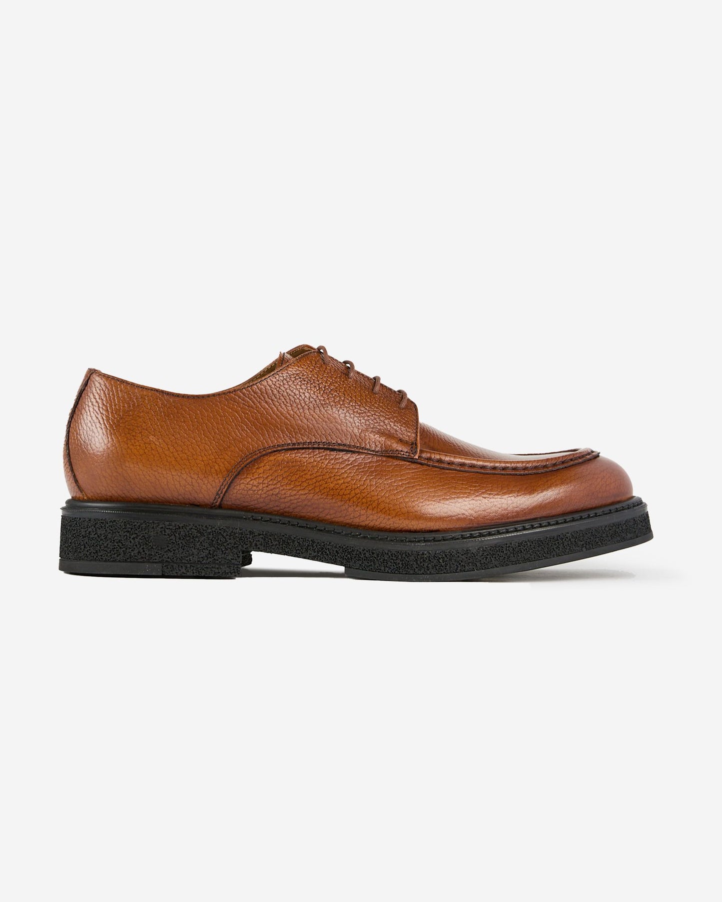 Slowear - Lace-up shoe in hammered leather - medium burnt
