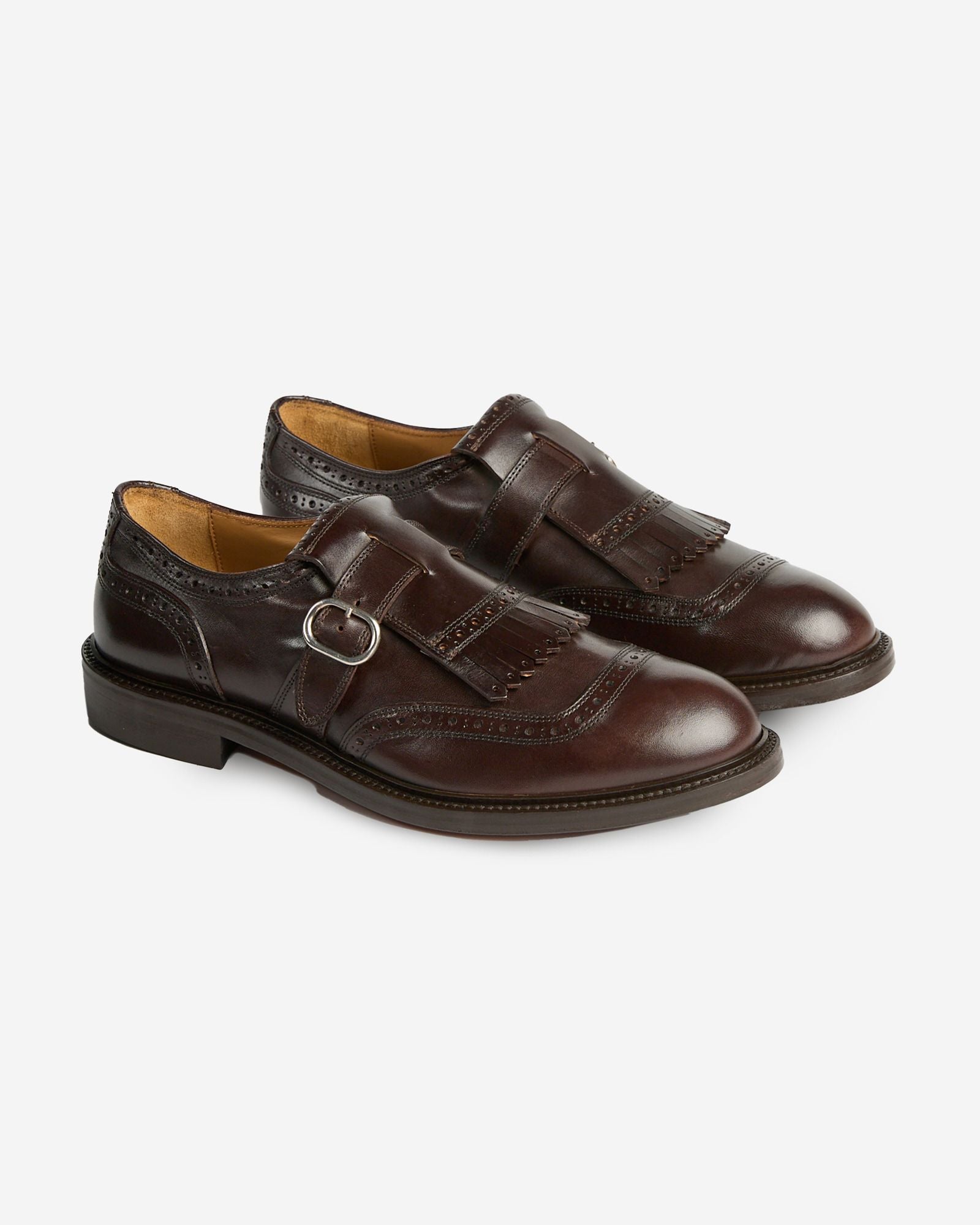 Slowear - Monk strap shoe in leather - dark brown