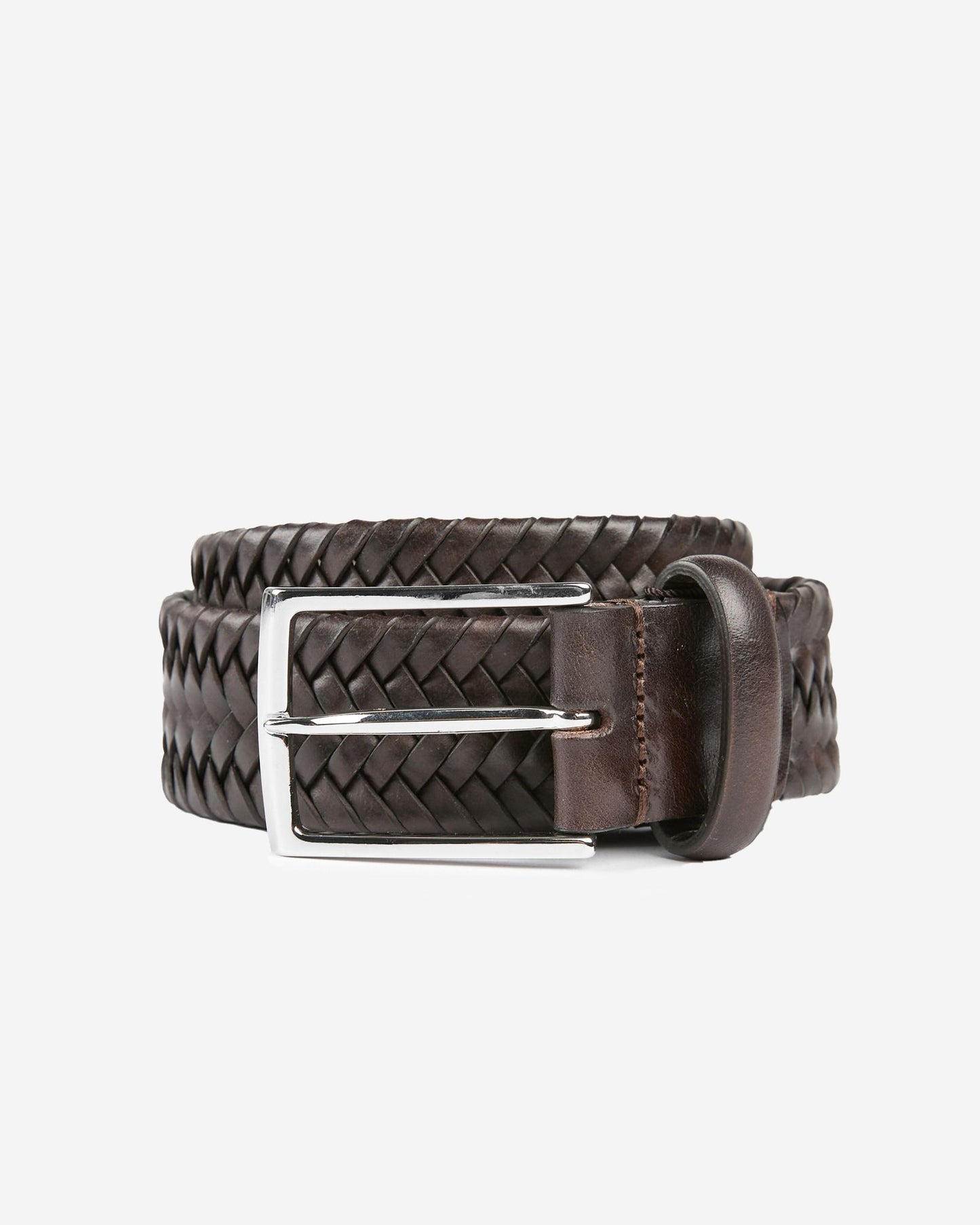 Braided leather belt