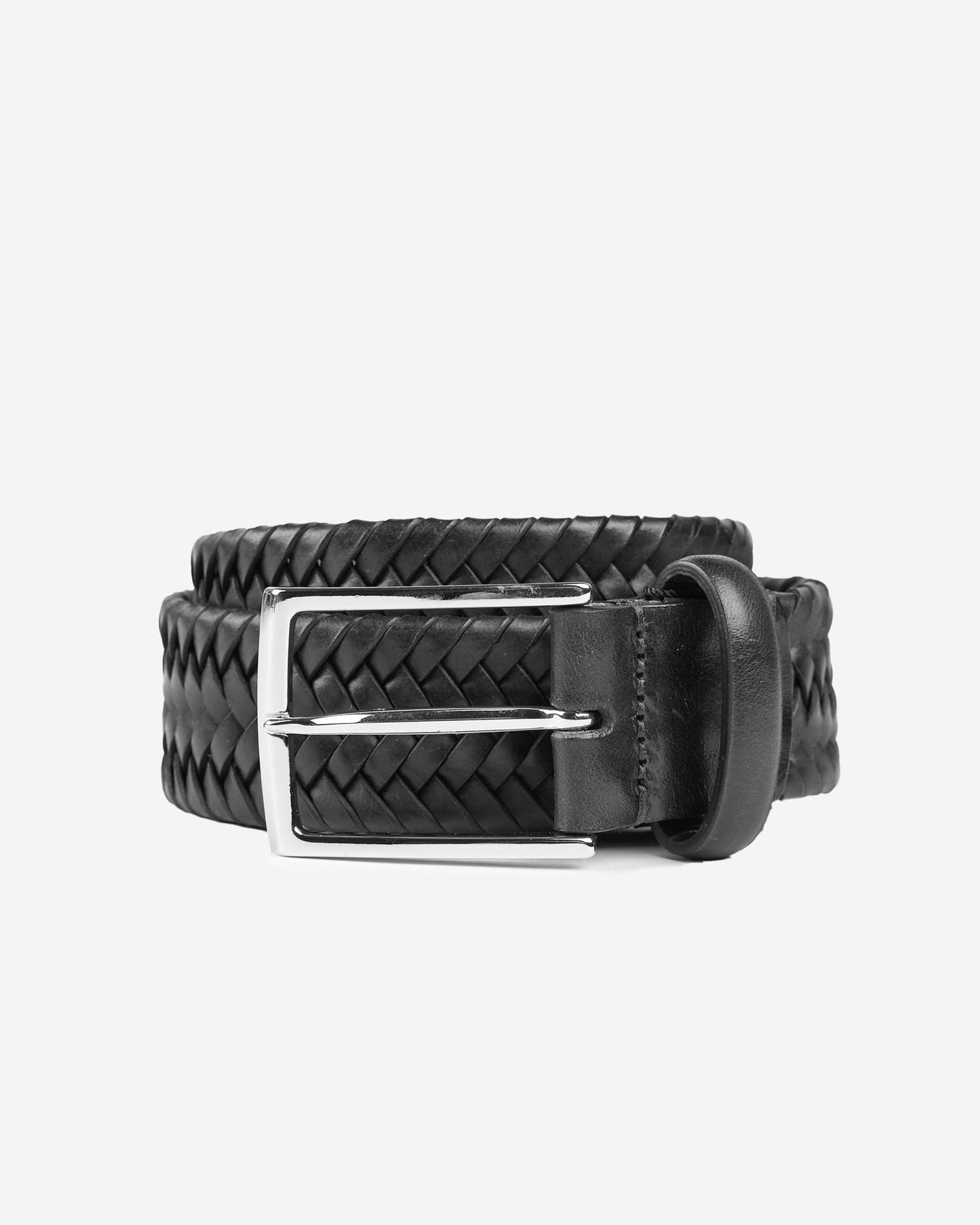Braided leather belt