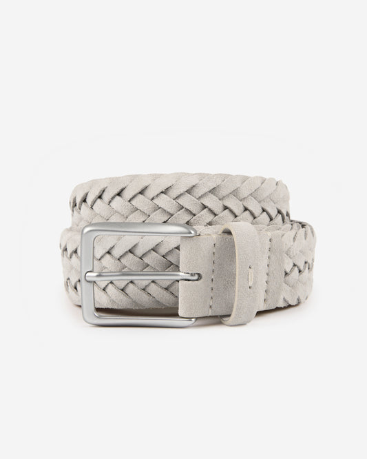 Braided suede leather belt