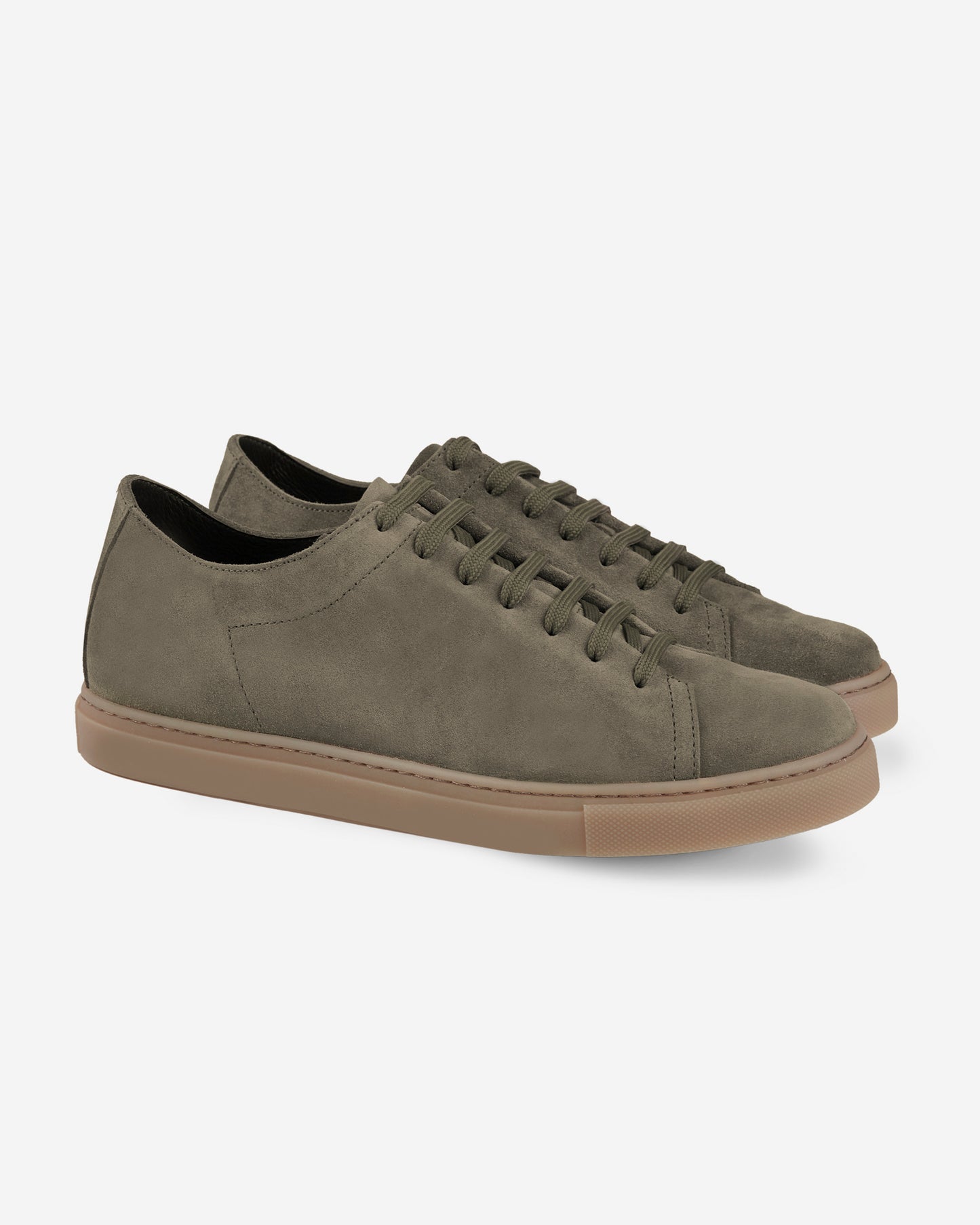 Calfskin and suede trainers