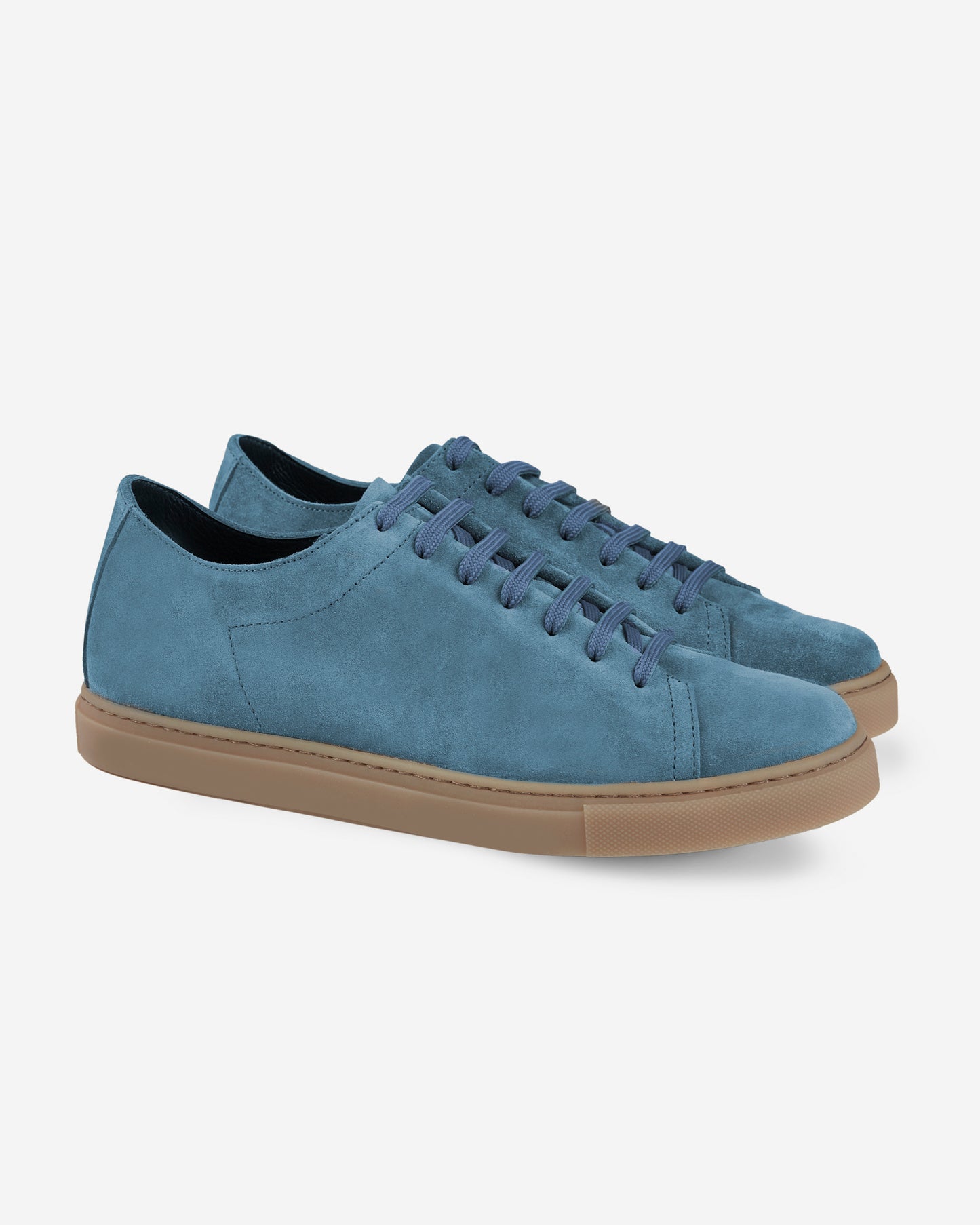 Calfskin and suede trainers