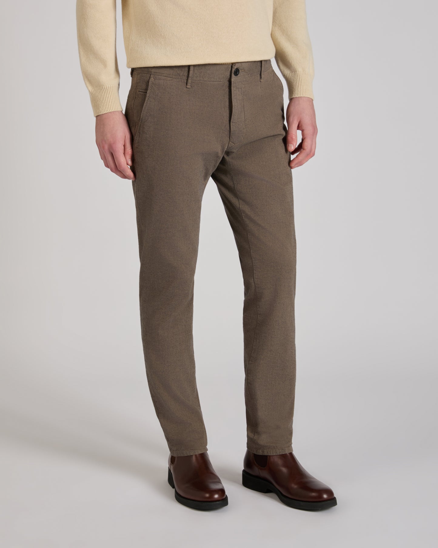 Tight fit cotton trousers