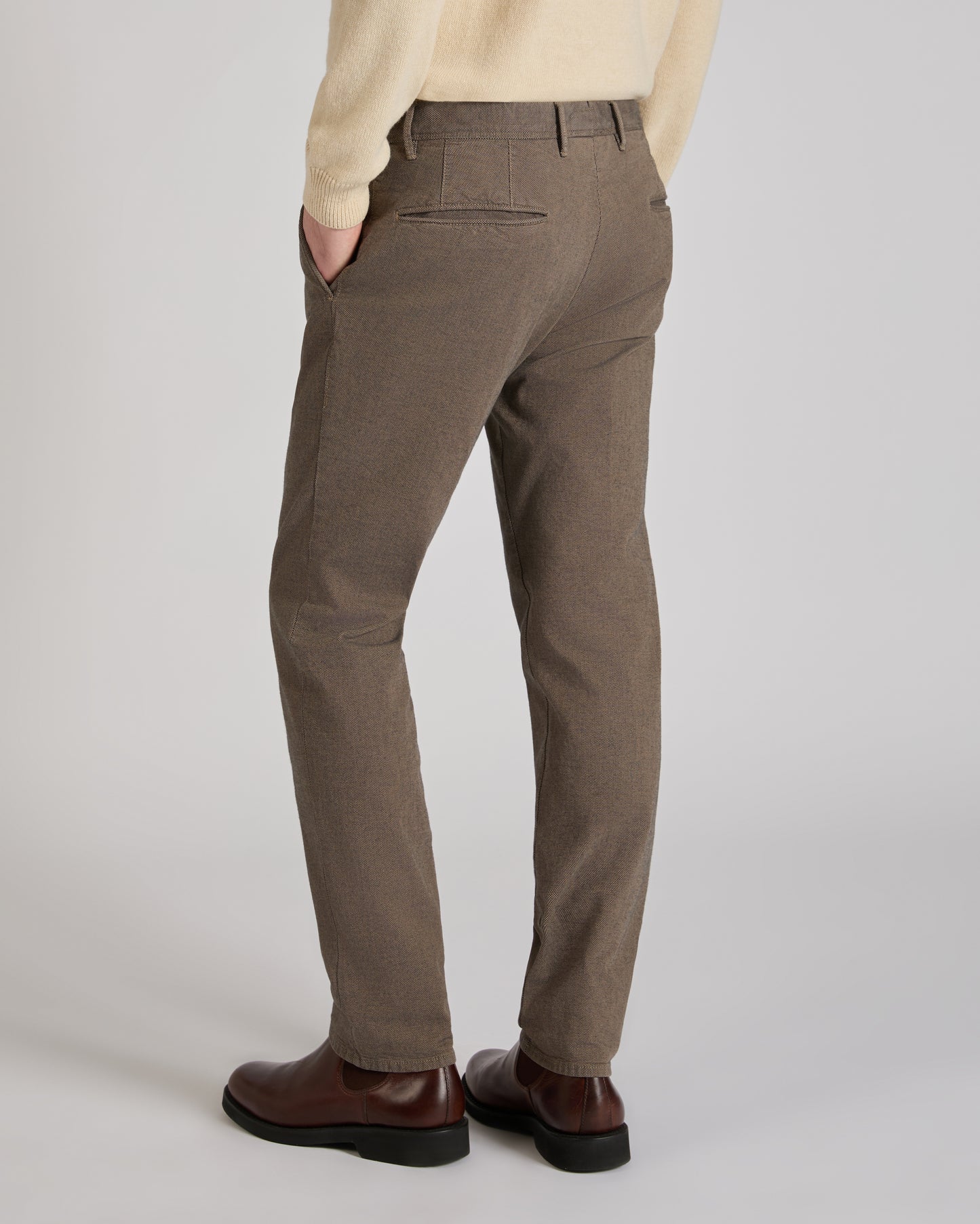 Tight fit cotton trousers