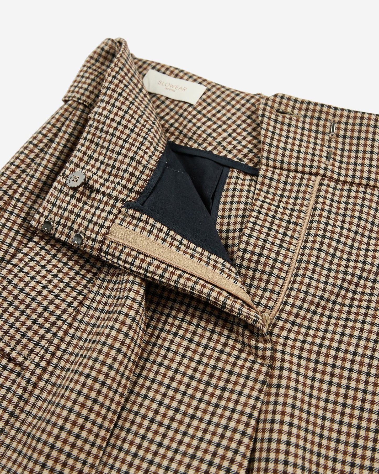 Wide fit trousers in wool twill