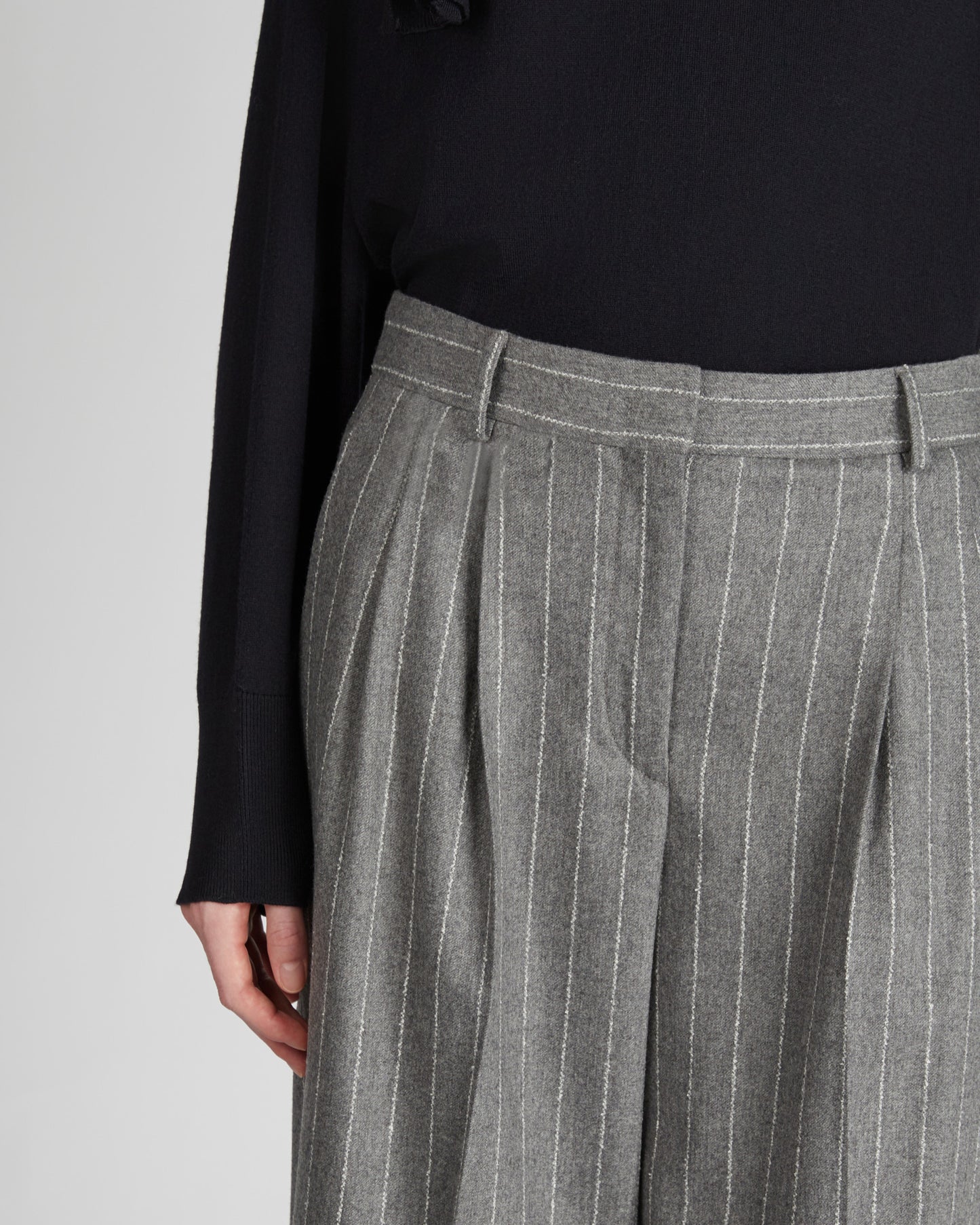 Wide fit flannel trousers