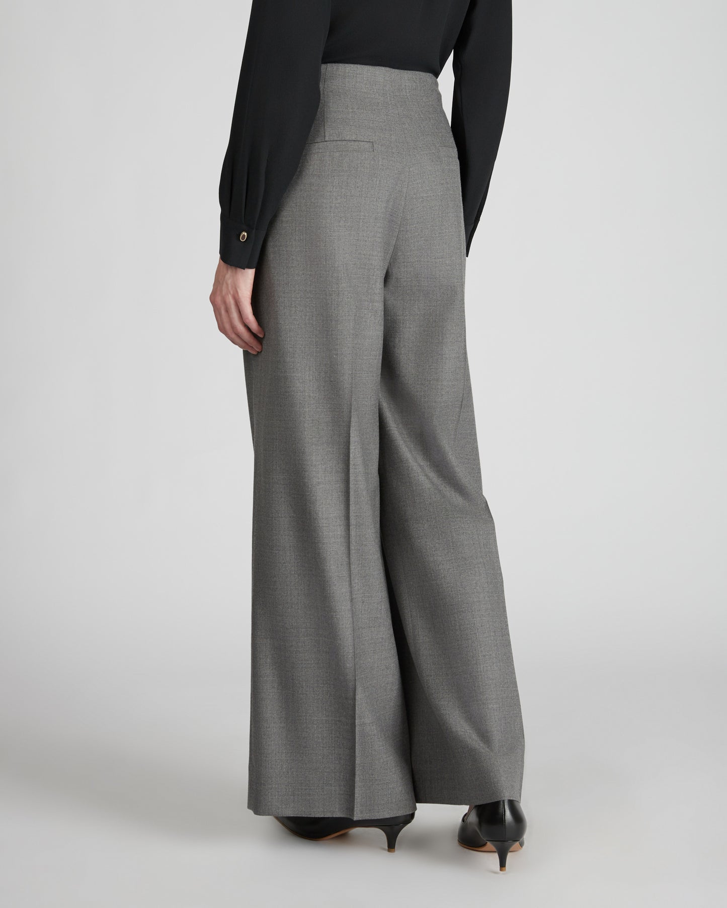 Wide fit trousers in stretch flannel