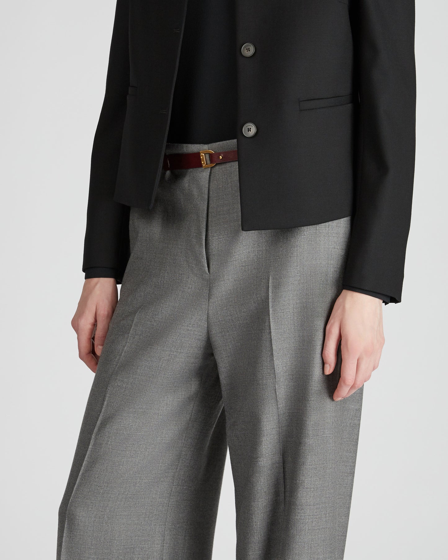 Wide fit trousers in stretch flannel