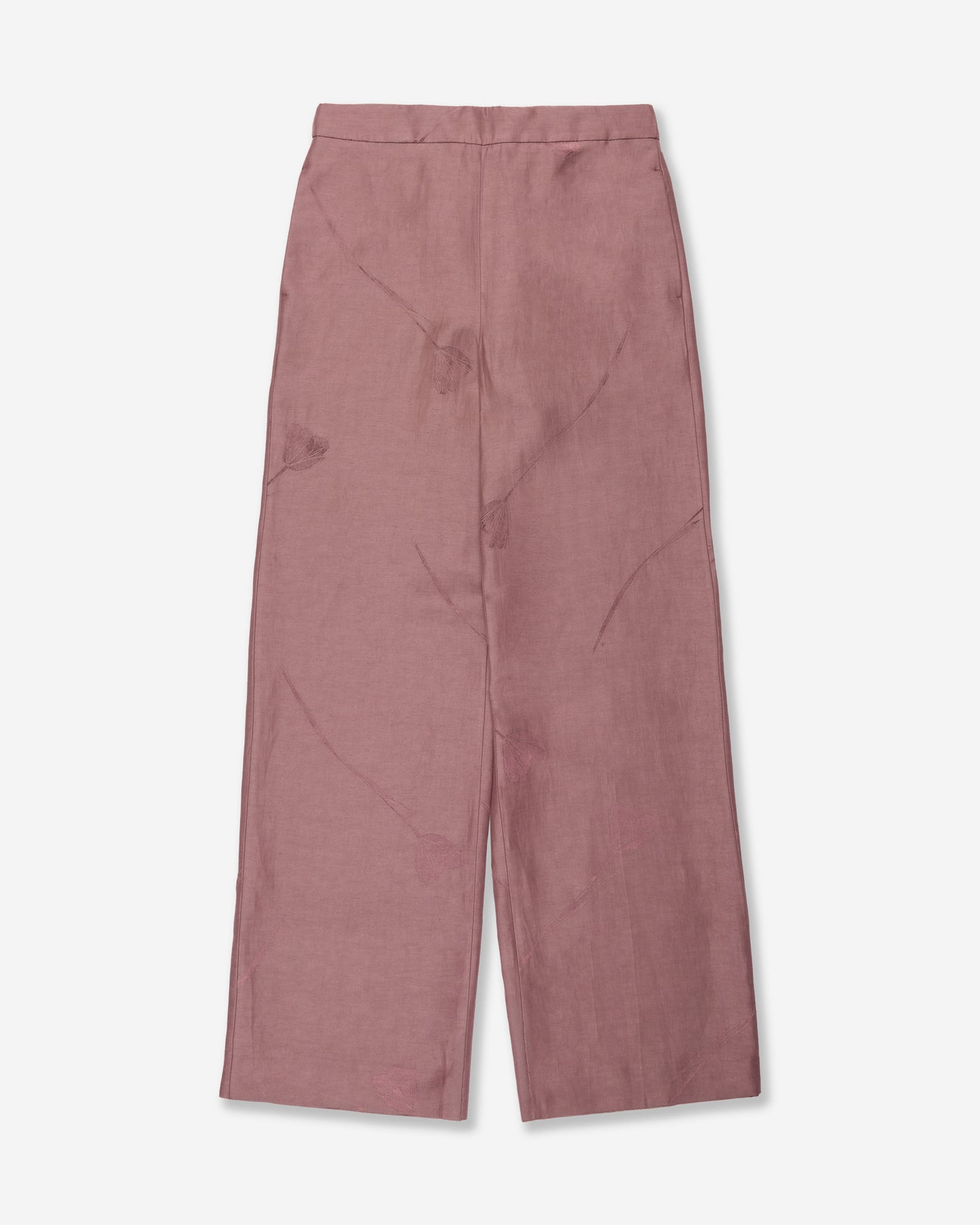 Wide-fit trousers in viscose, linen and cotton
