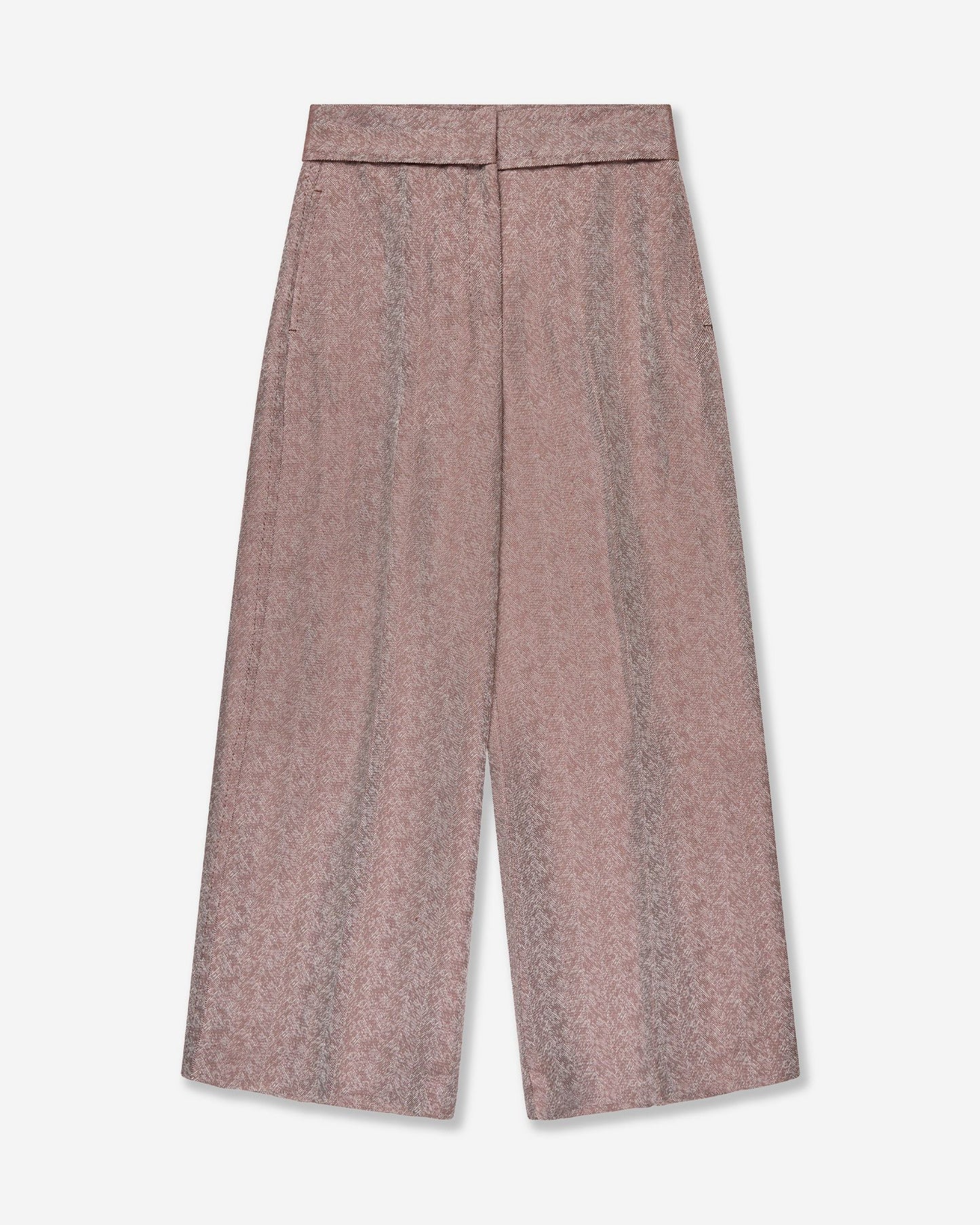 Incotex - Regular fit linen and viscose herringbone trousers - havana