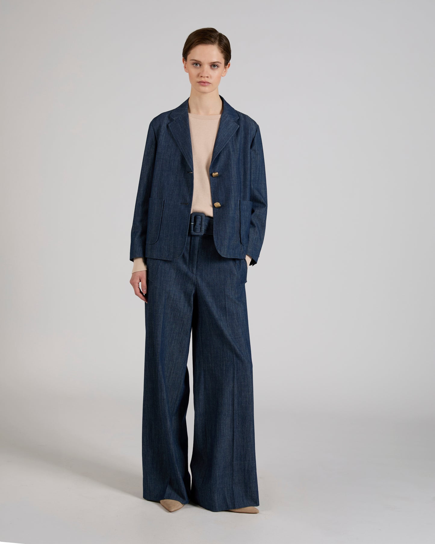 Wide fit trousers in denim