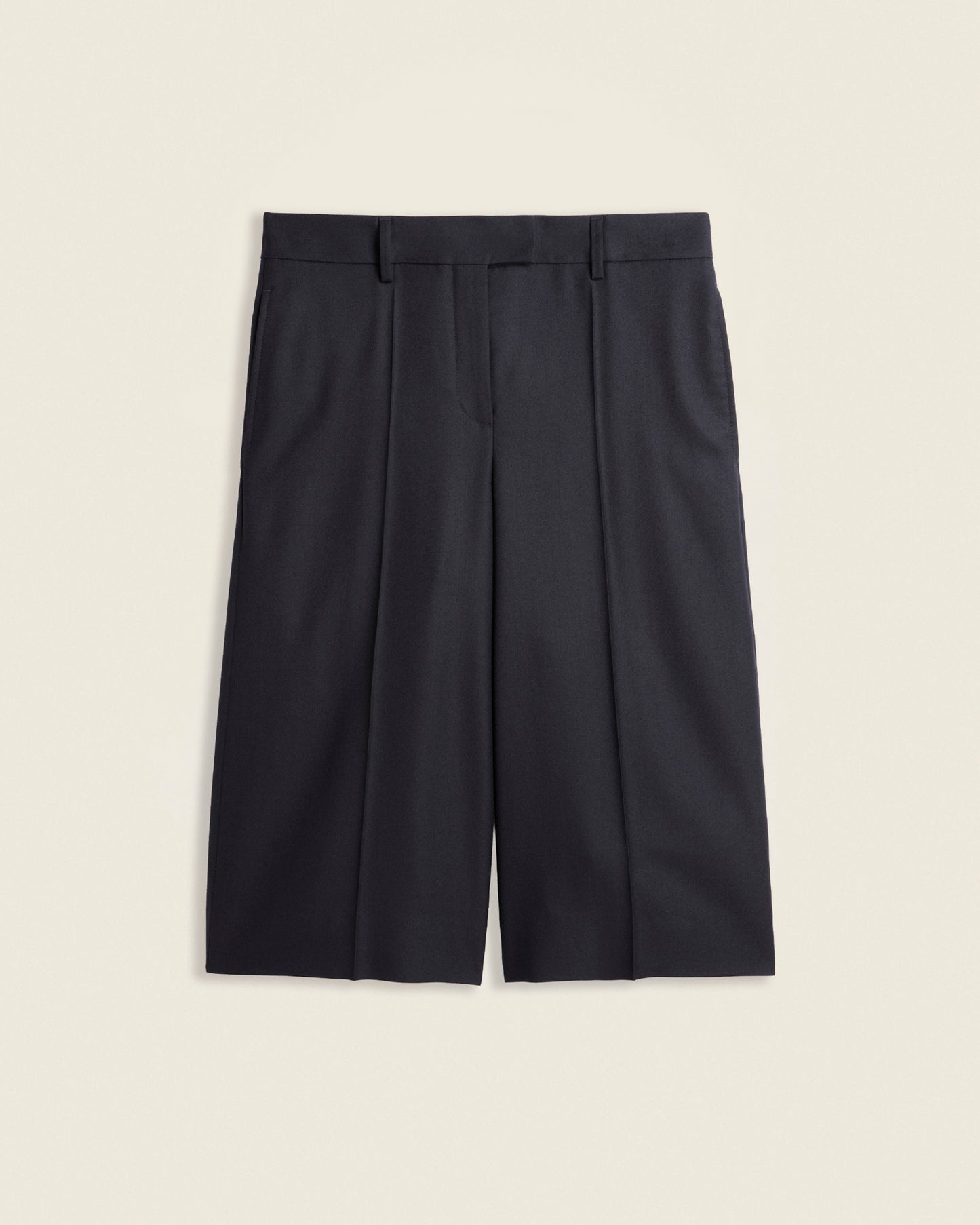 Bermuda straight fit in lana natural stretch