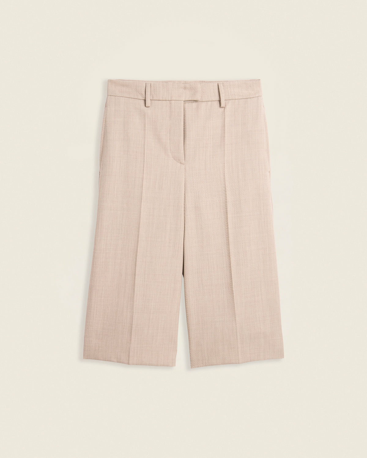 Bermuda straight fit in tricotina di lana