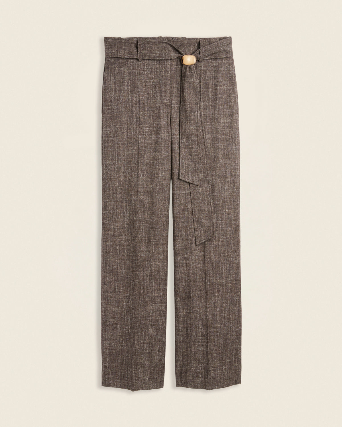 Pantalon ample en laine et coton à effet flammé