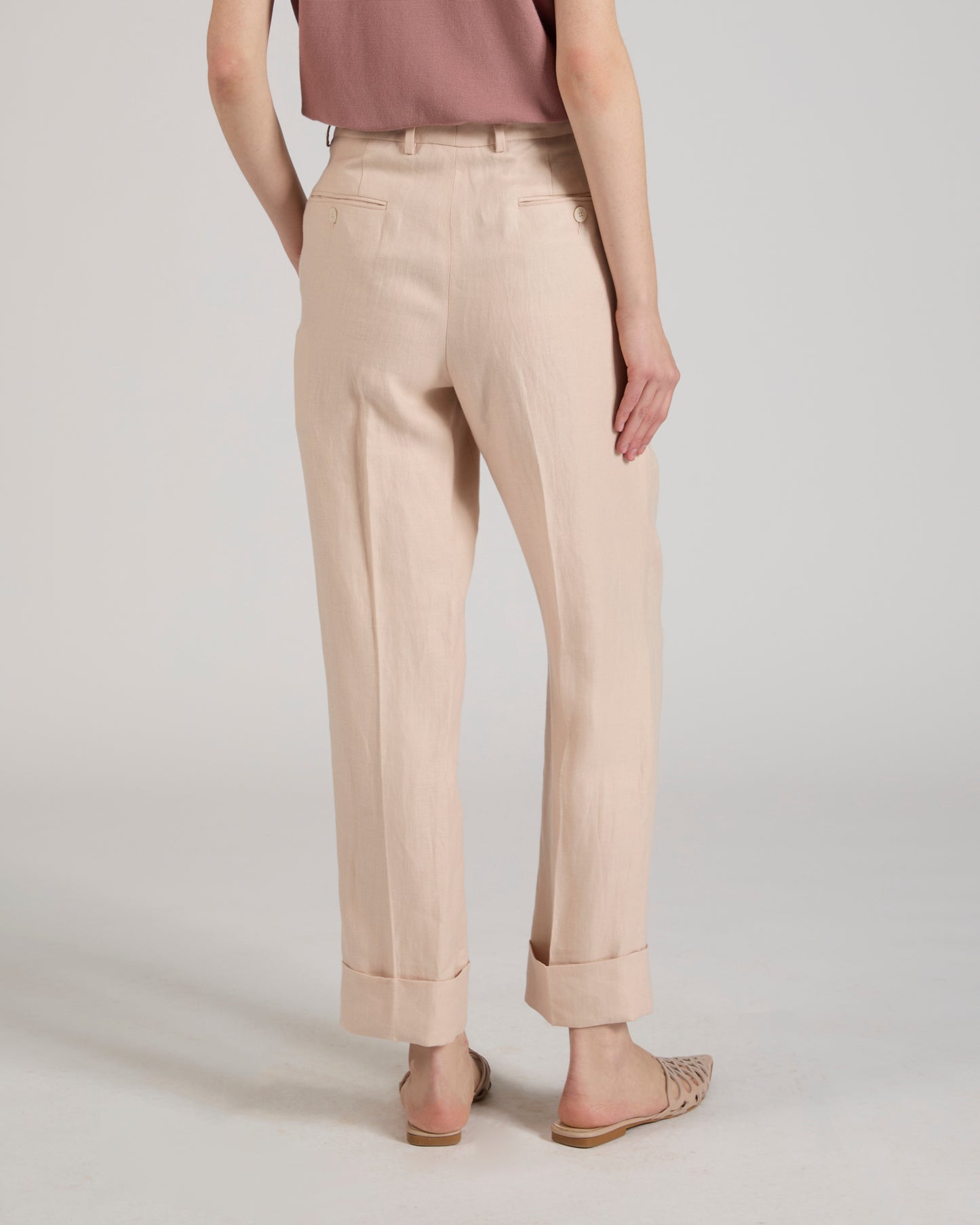 Regular fit linen trousers