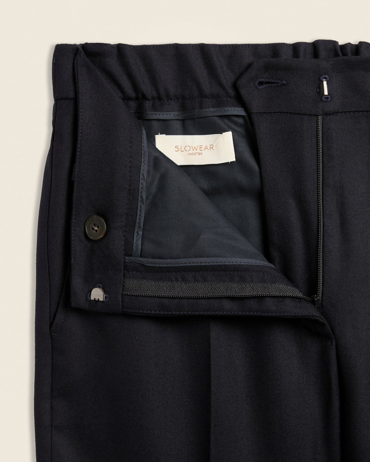 Pantalone slim fit in flanella di lana