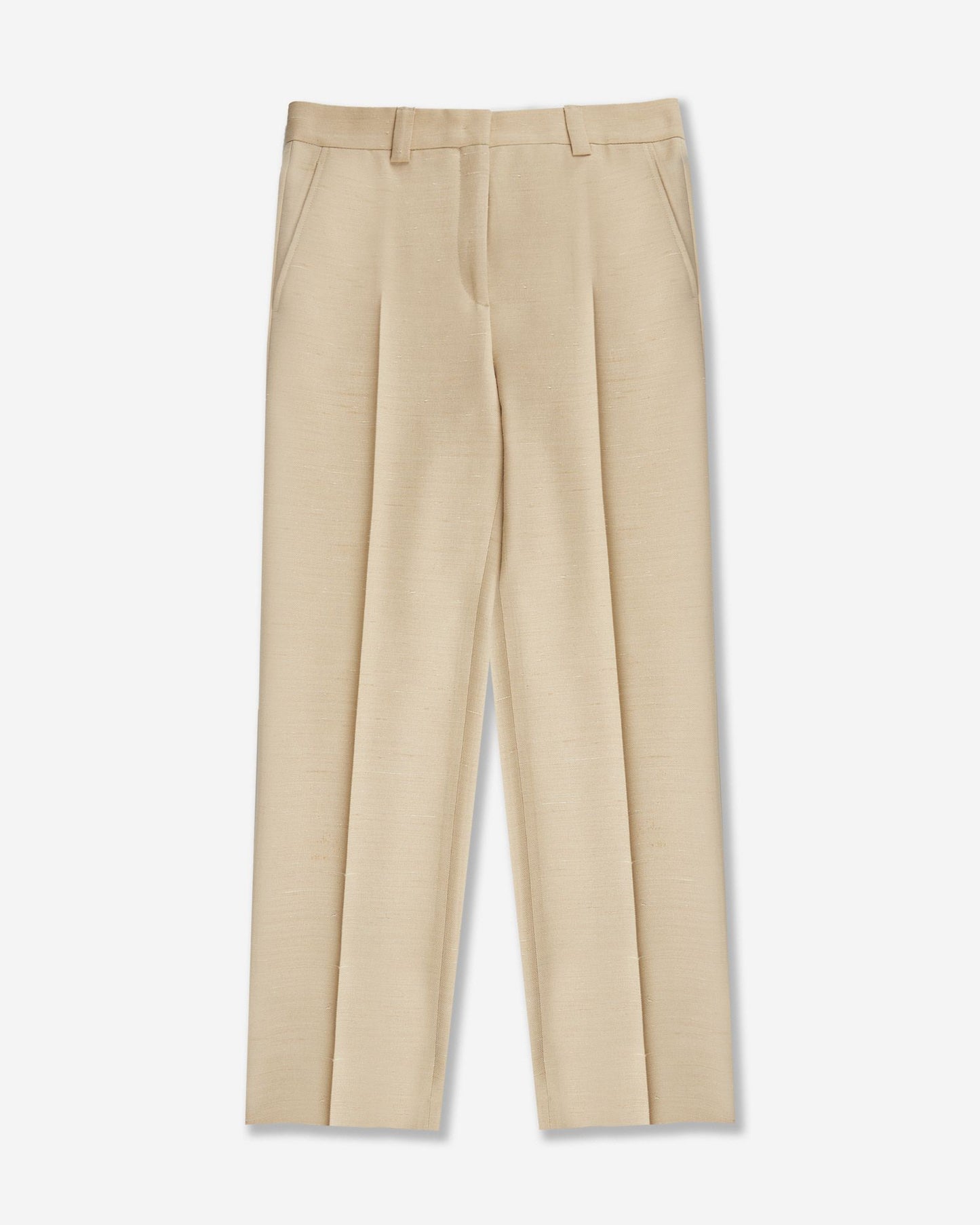 Regular fit trousers in wool shantung