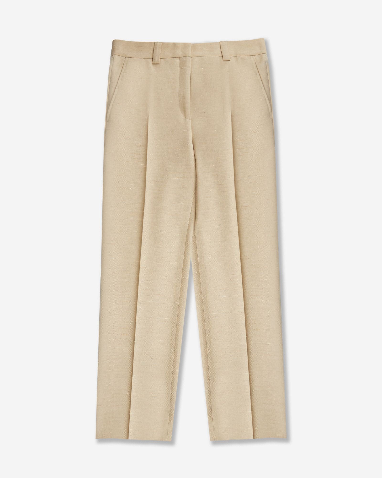 Regular fit trousers in wool shantung