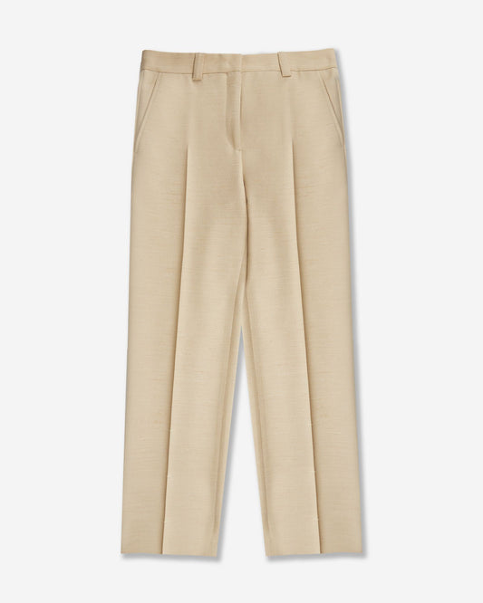 Regular fit trousers in wool shantung
