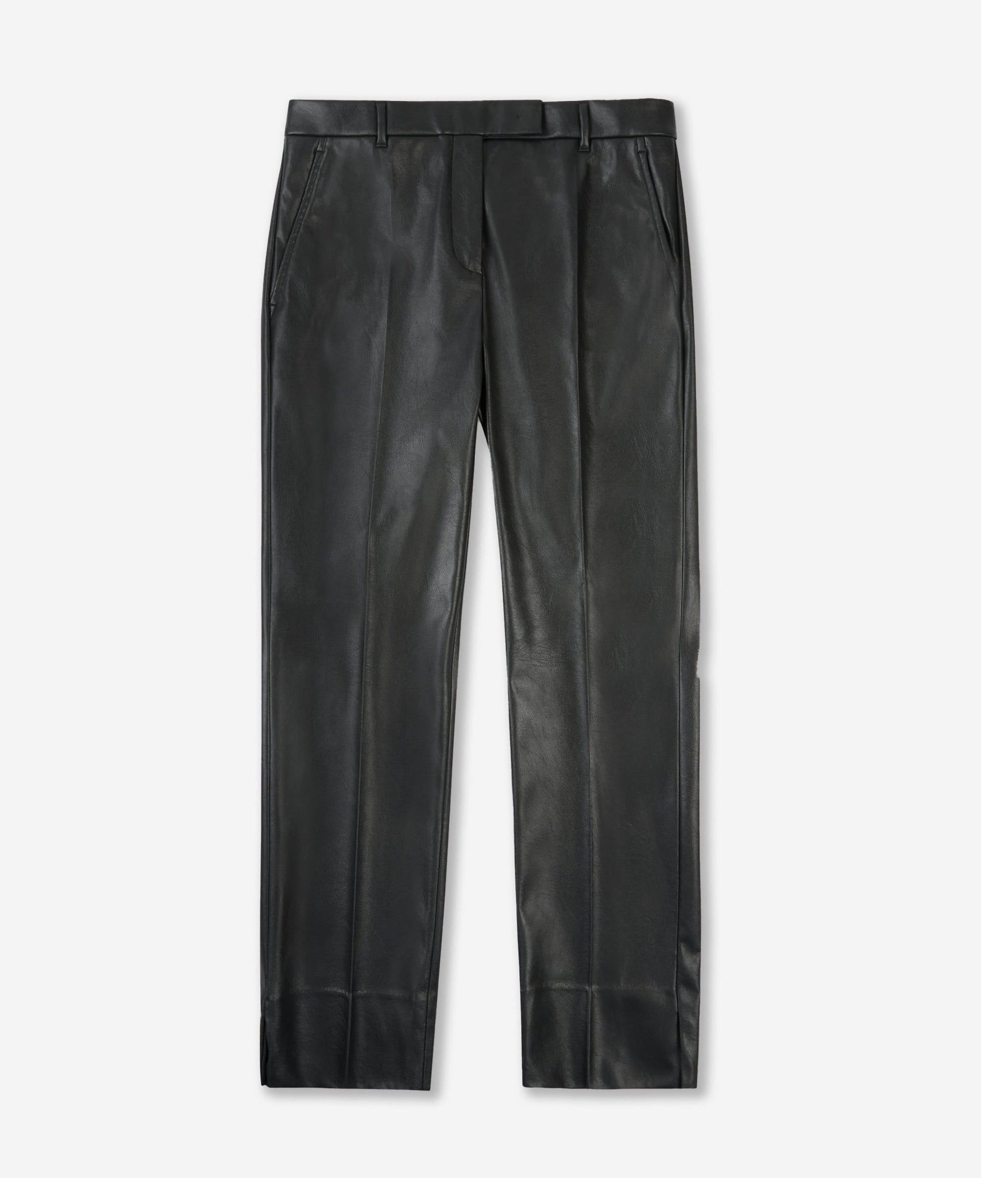 Slim fit trousers stretch faux leather