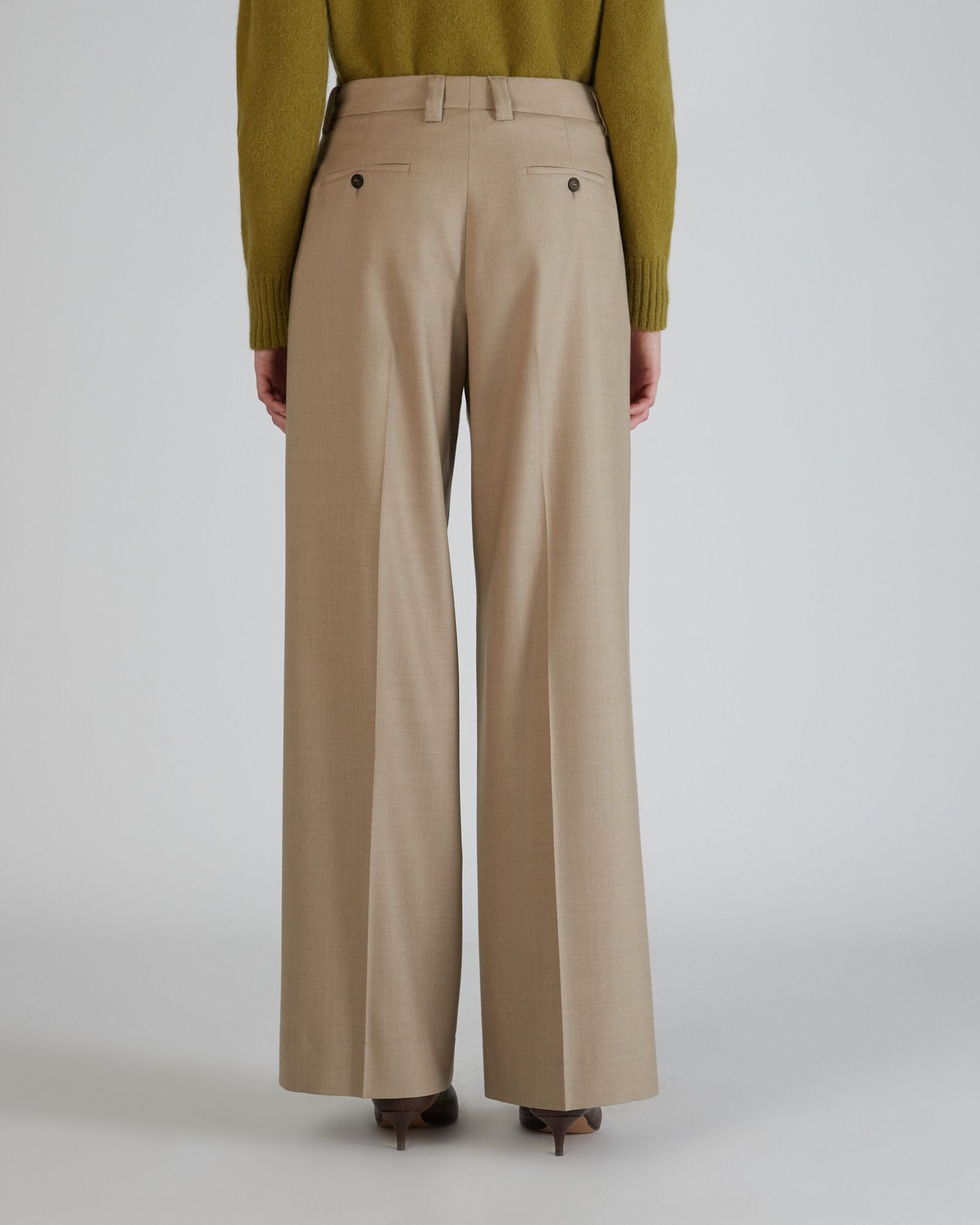 Regular fit trousers in stretch flannel